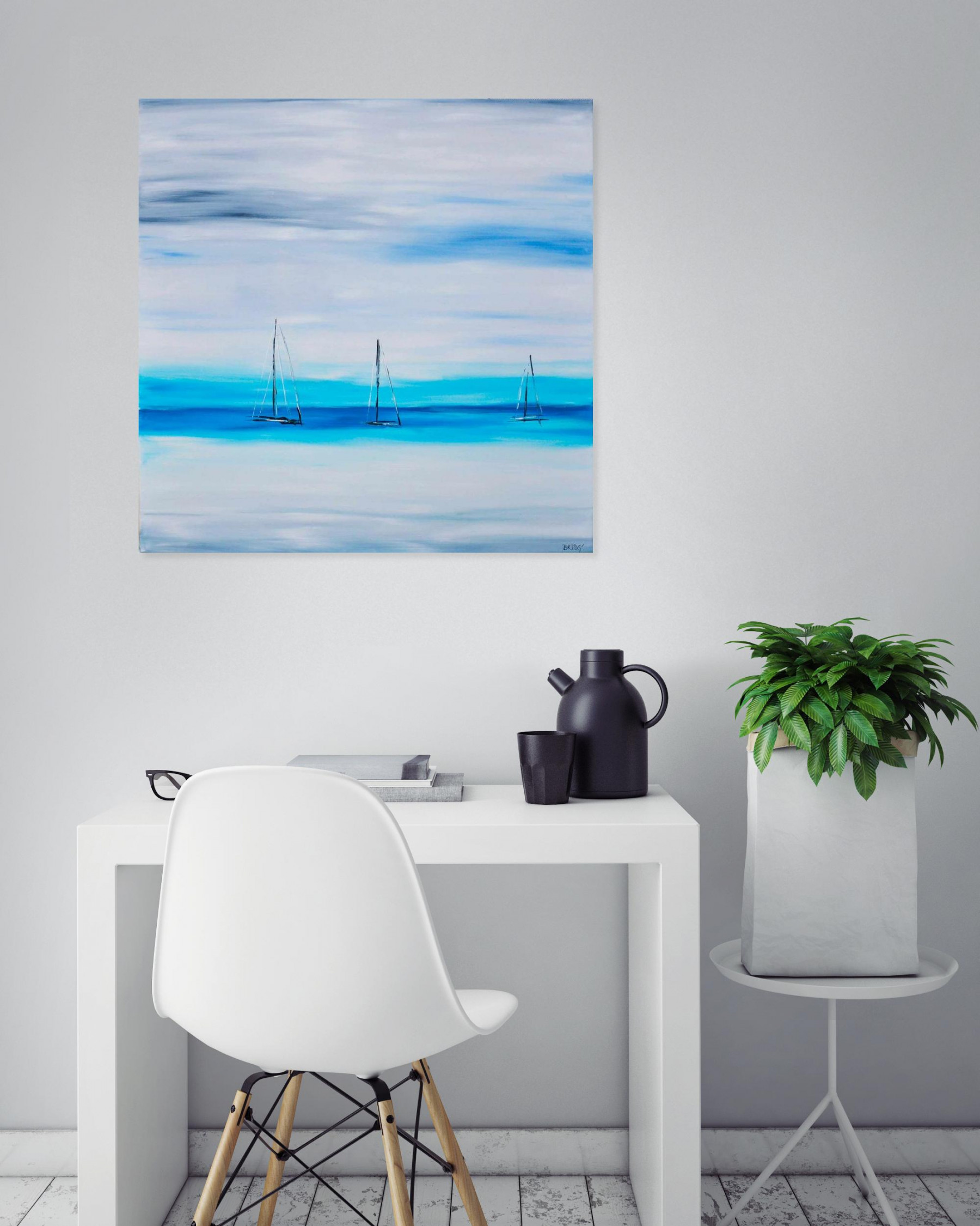 bridge', Calme sur l'océan, painting - Artalistic online contemporary art buying and selling gallery