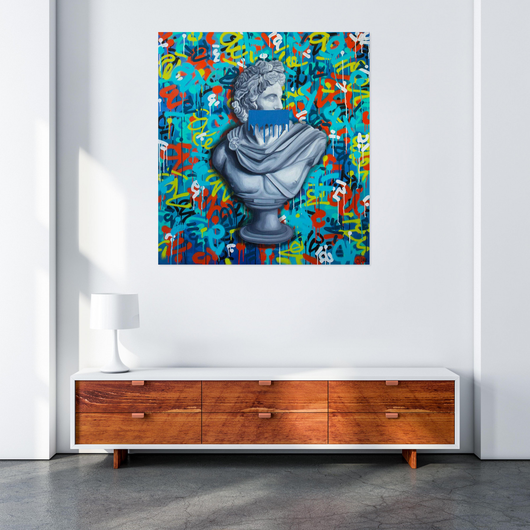 Monika Mrowiec, Apollo Belvedere bust, painting - Artalistic online contemporary art buying and selling gallery