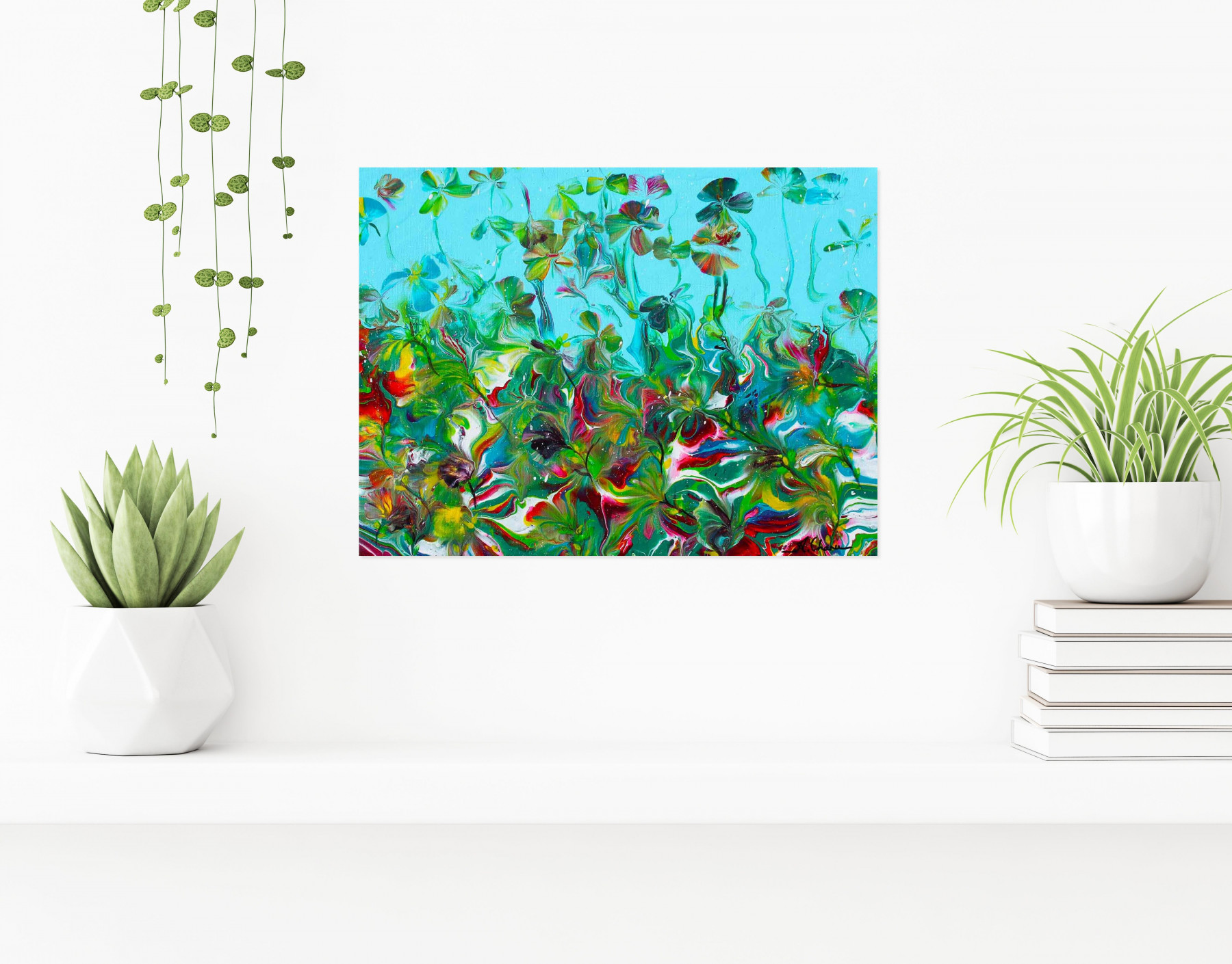 Annie Chanu, Poussée printanière sur ciel bleu, painting - Artalistic online contemporary art buying and selling gallery