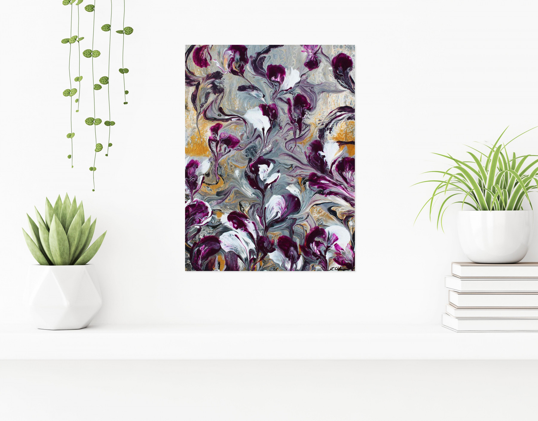 Annie Chanu, Iris flottants 2, painting - Artalistic online contemporary art buying and selling gallery