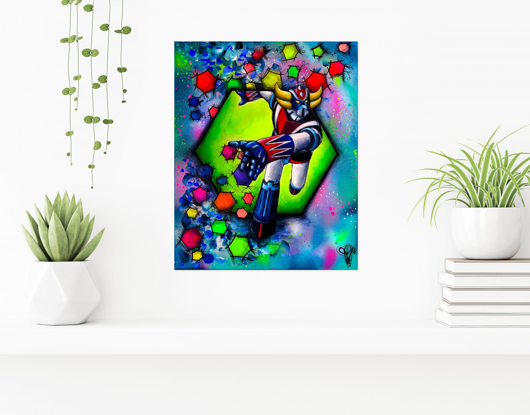 Priscilla Vettese, Hexa Goldorak, painting - Artalistic online contemporary art buying and selling gallery