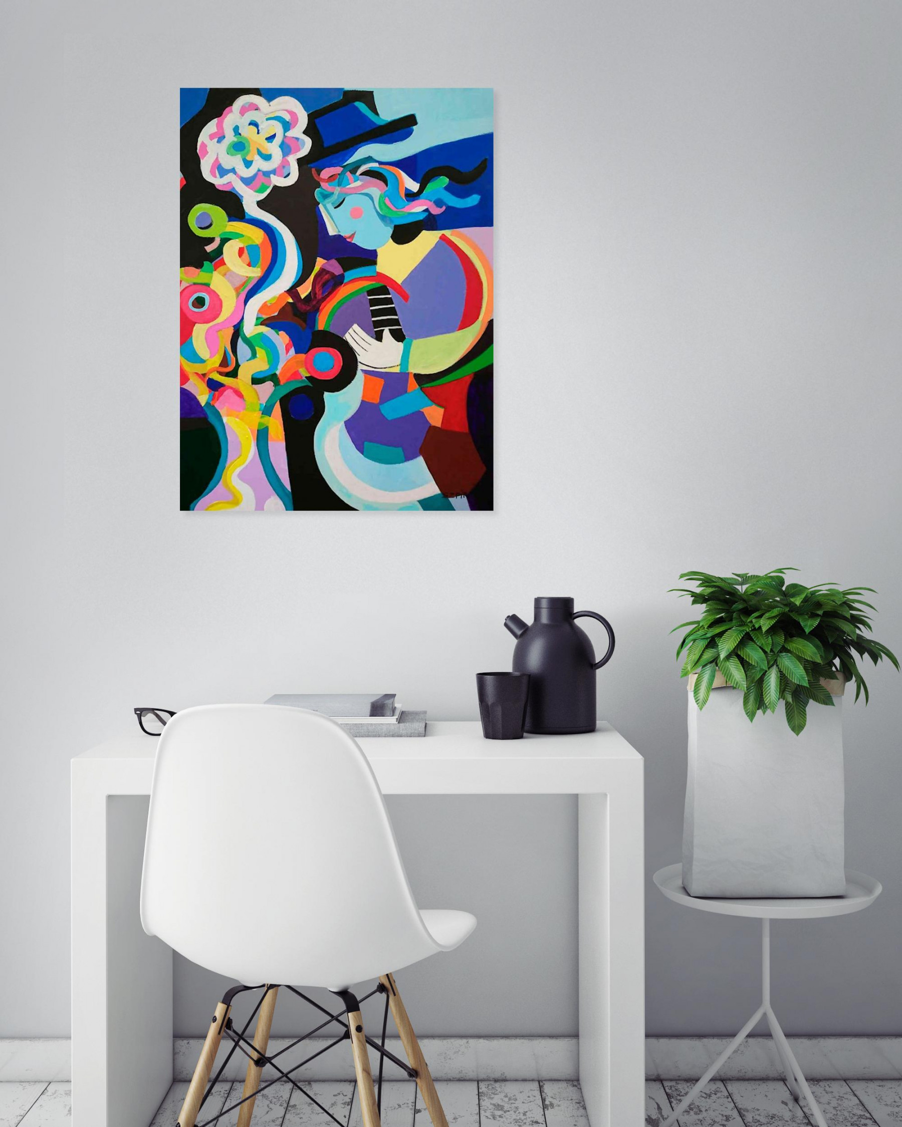 Brigitte Szpiro, Un air de guitare, painting - Artalistic online contemporary art buying and selling gallery