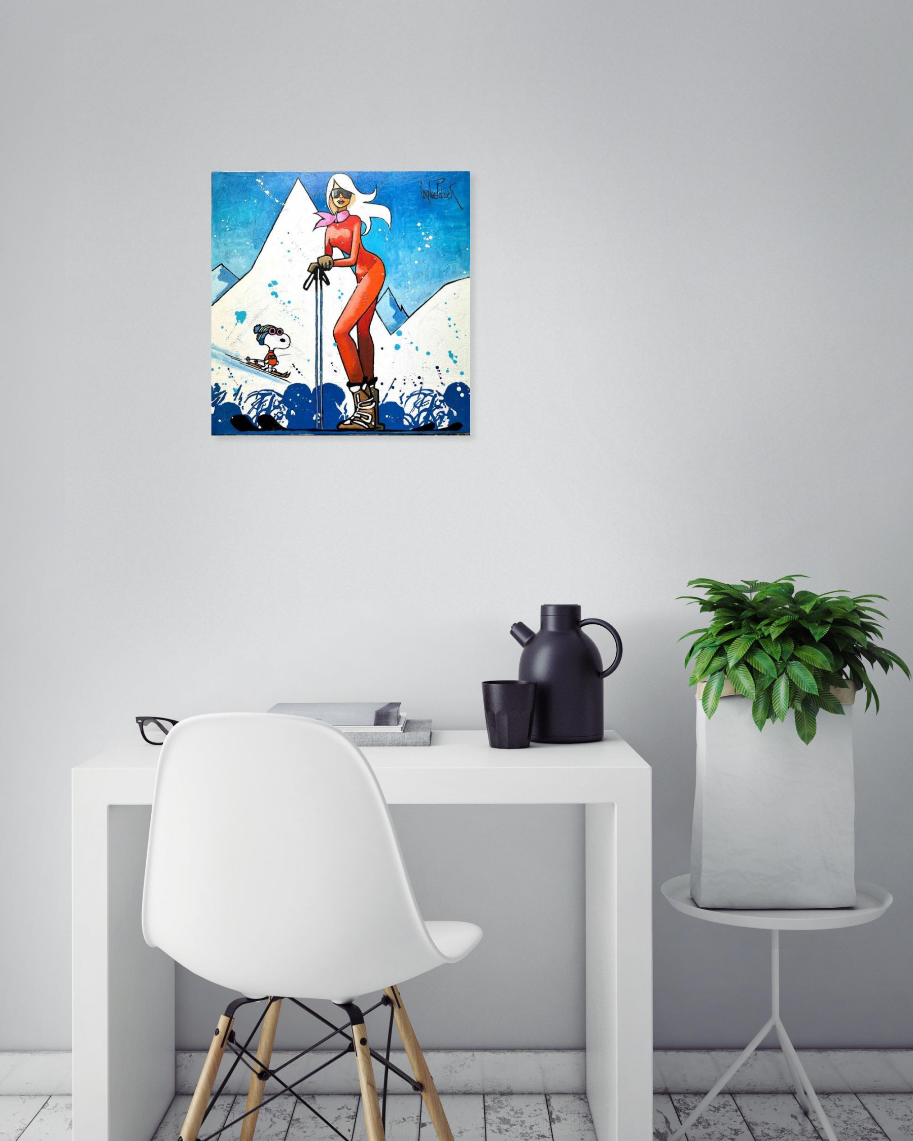 Patrick Cornée, Snoopy loves snow, painting - Artalistic online contemporary art buying and selling gallery