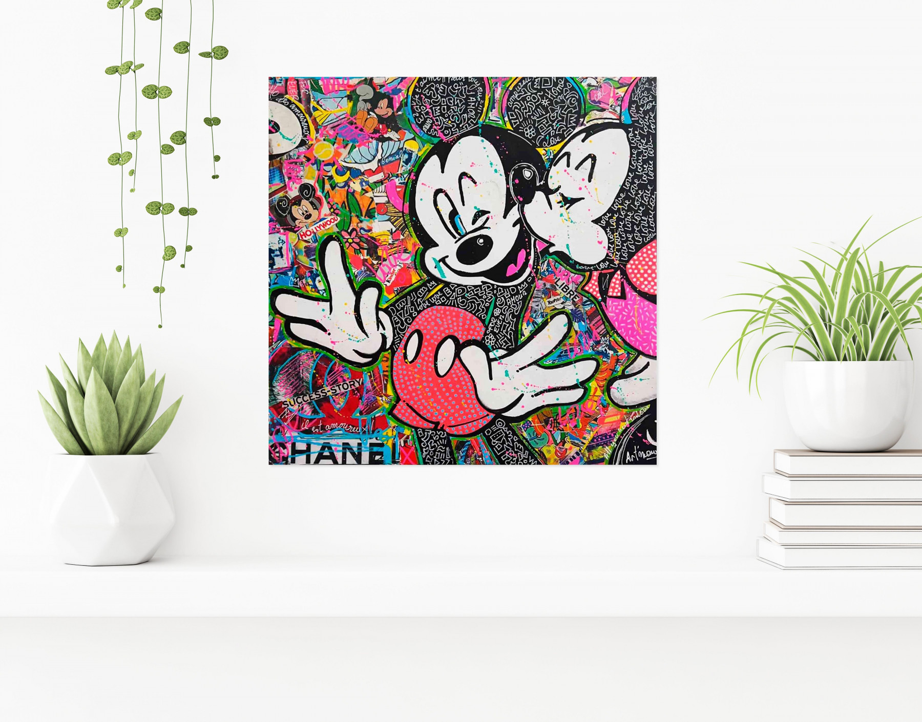 Art'Mony, Mickey et Minnie in love, painting - Artalistic online contemporary art buying and selling gallery