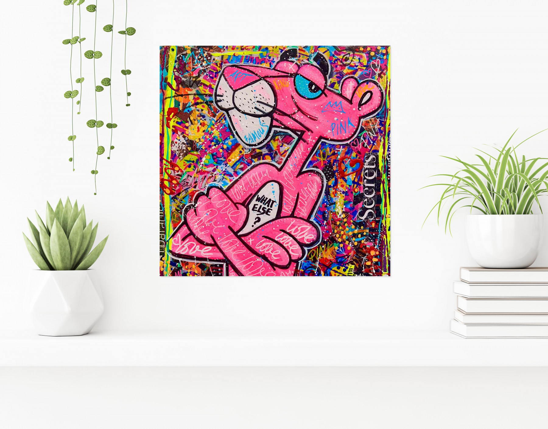 Art'Mony, Pink pop Panther, painting - Artalistic online contemporary art buying and selling gallery