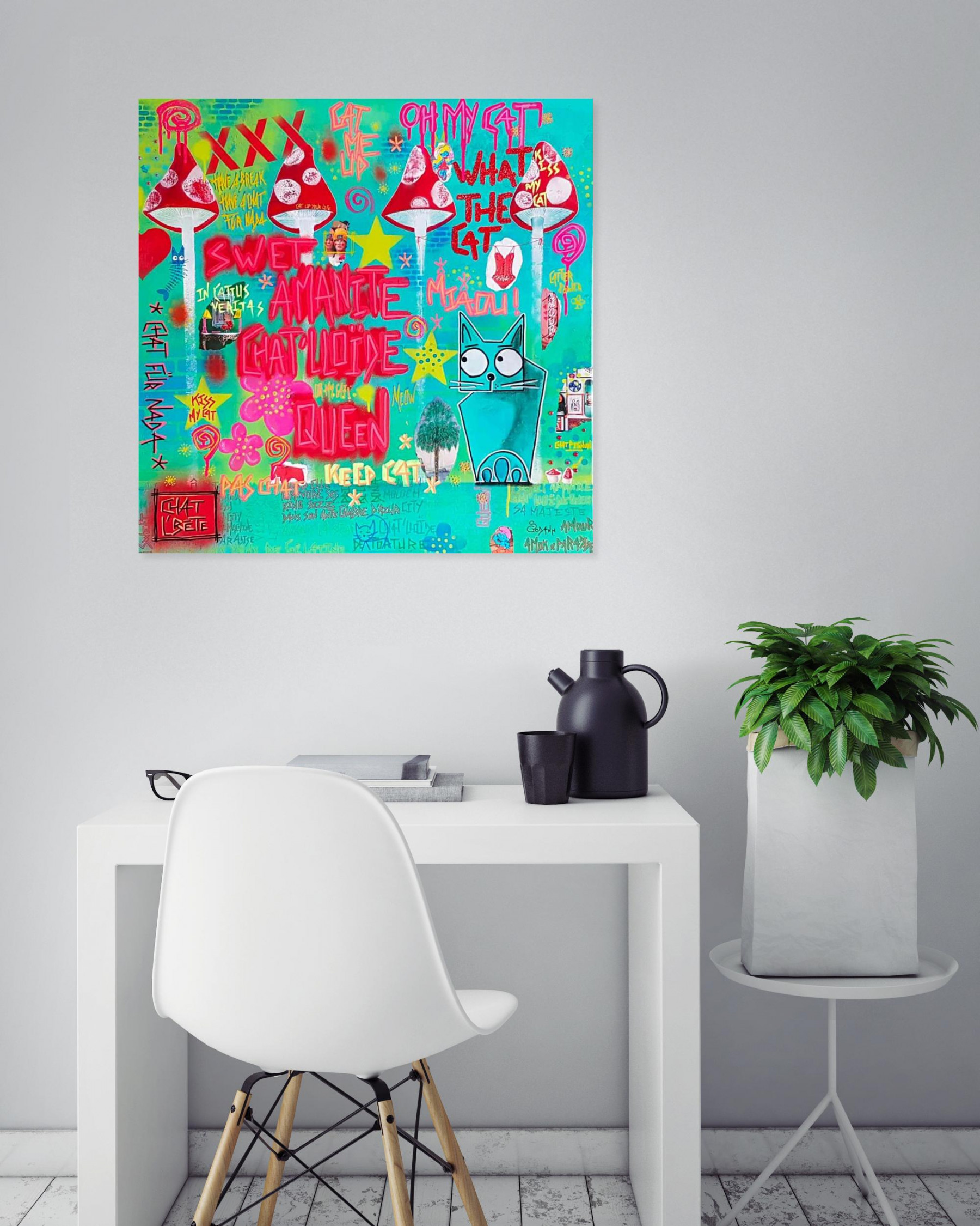 Stéphanie Godann, chat fur nada, painting - Artalistic online contemporary art buying and selling gallery