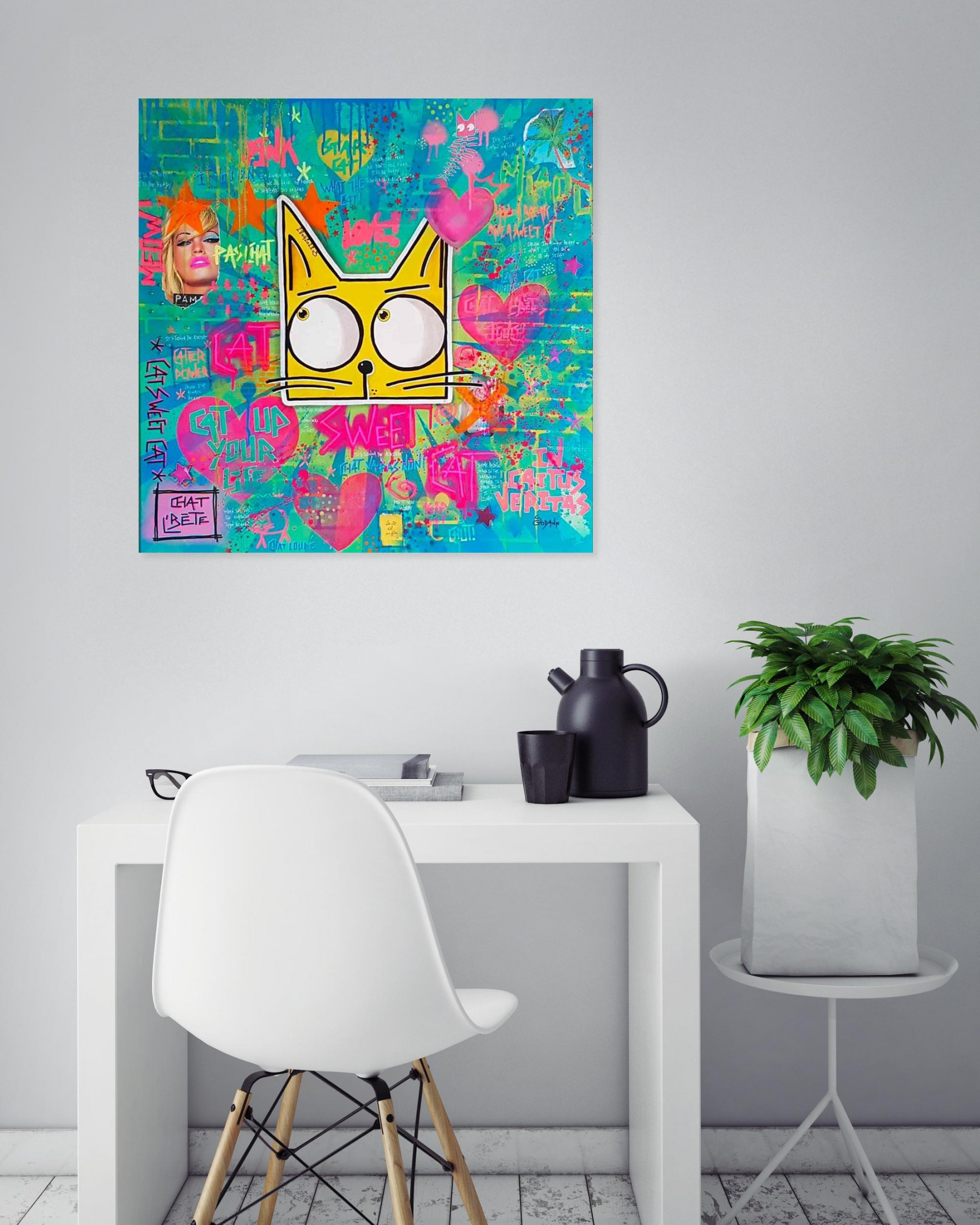 Stéphanie Godann, Cat sweet cat, painting - Artalistic online contemporary art buying and selling gallery