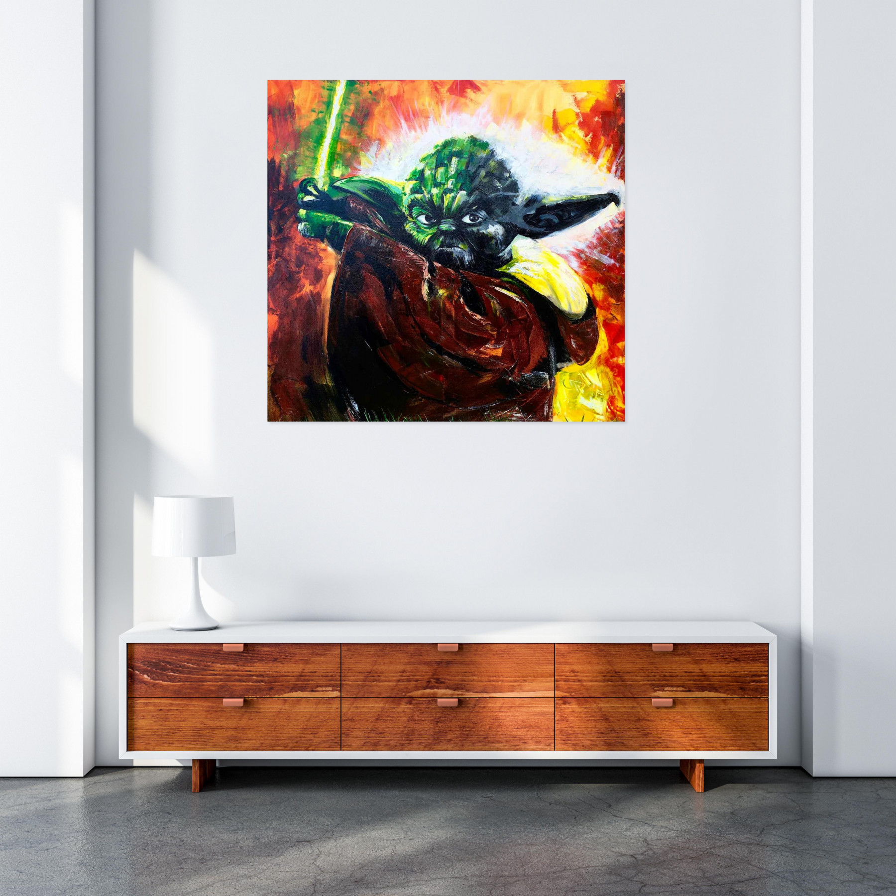 Comize, Sabre laser de Jedi Yoda, painting - Artalistic online contemporary art buying and selling gallery