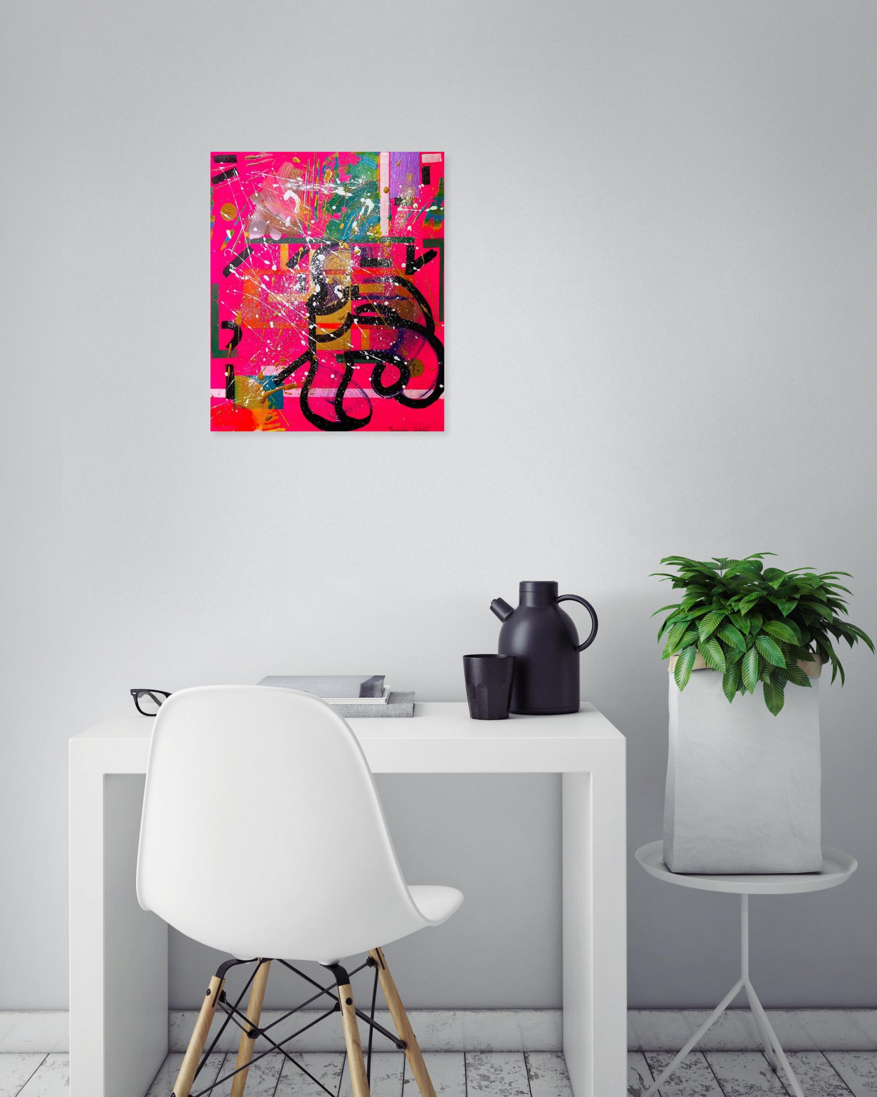 Princesse Kitchu, Pink road, painting - Artalistic online contemporary art buying and selling gallery