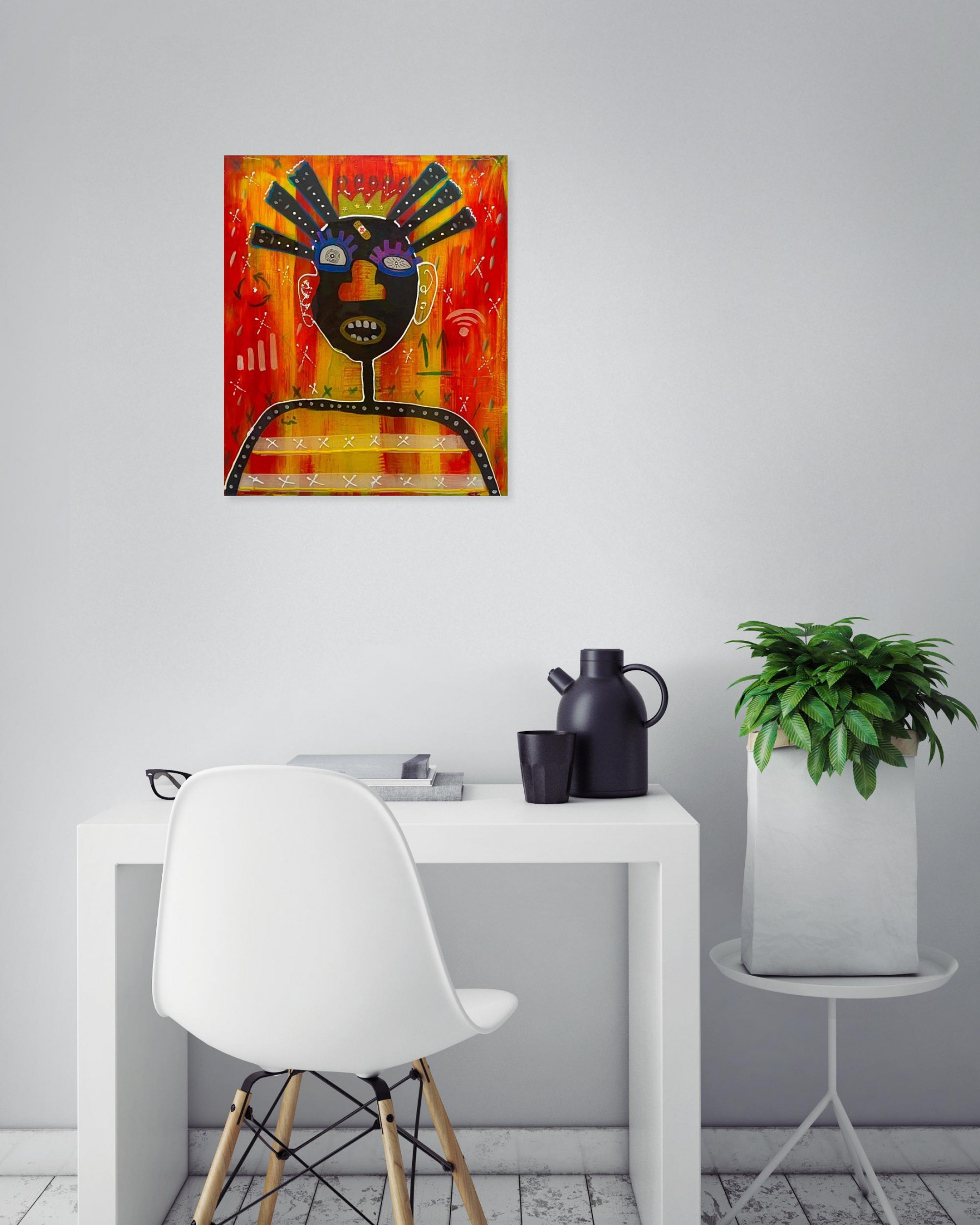Franck Lobbé, Le roi kapakouru, painting - Artalistic online contemporary art buying and selling gallery