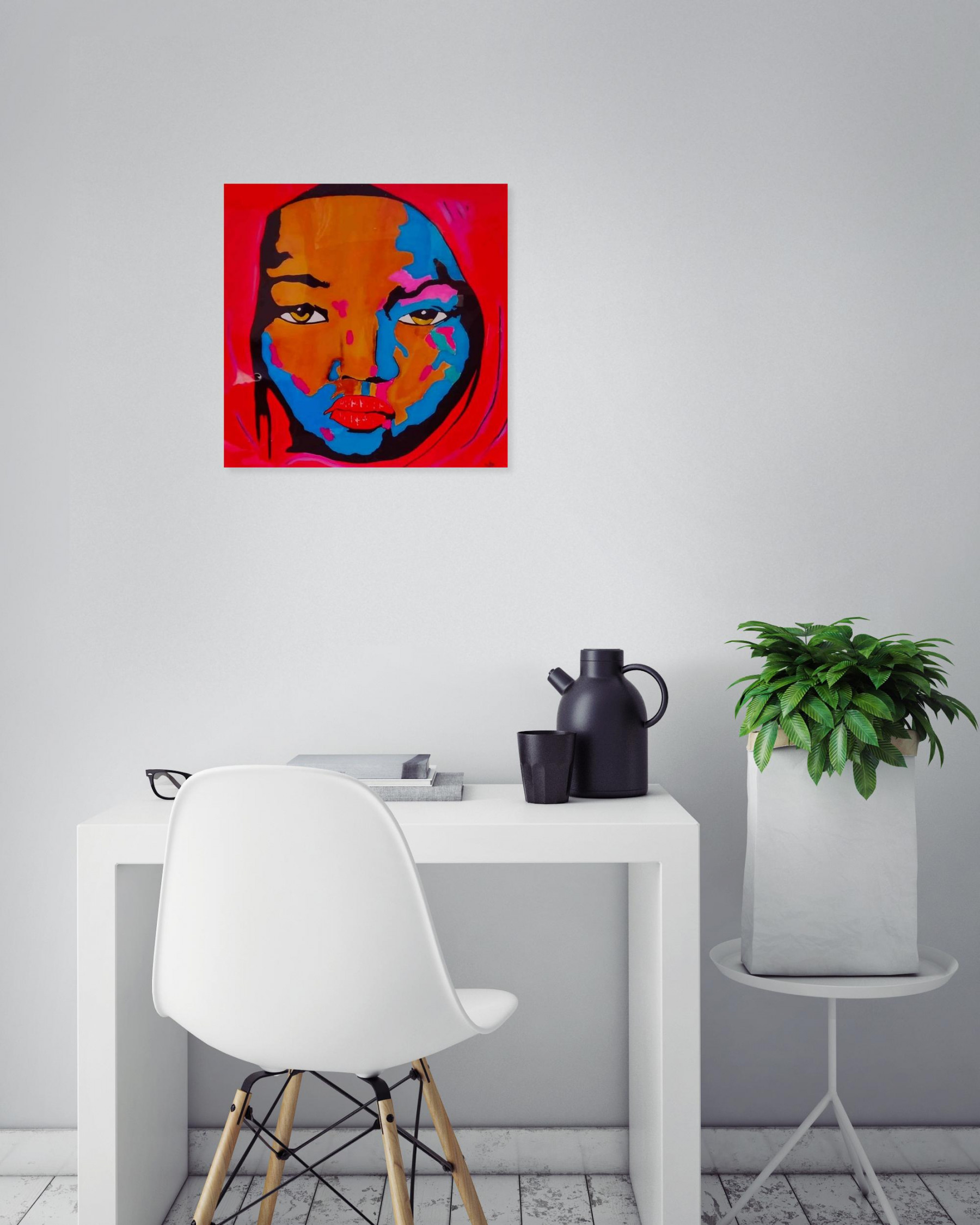 Franck Lobbé, Le rouge et le bleu, painting - Artalistic online contemporary art buying and selling gallery