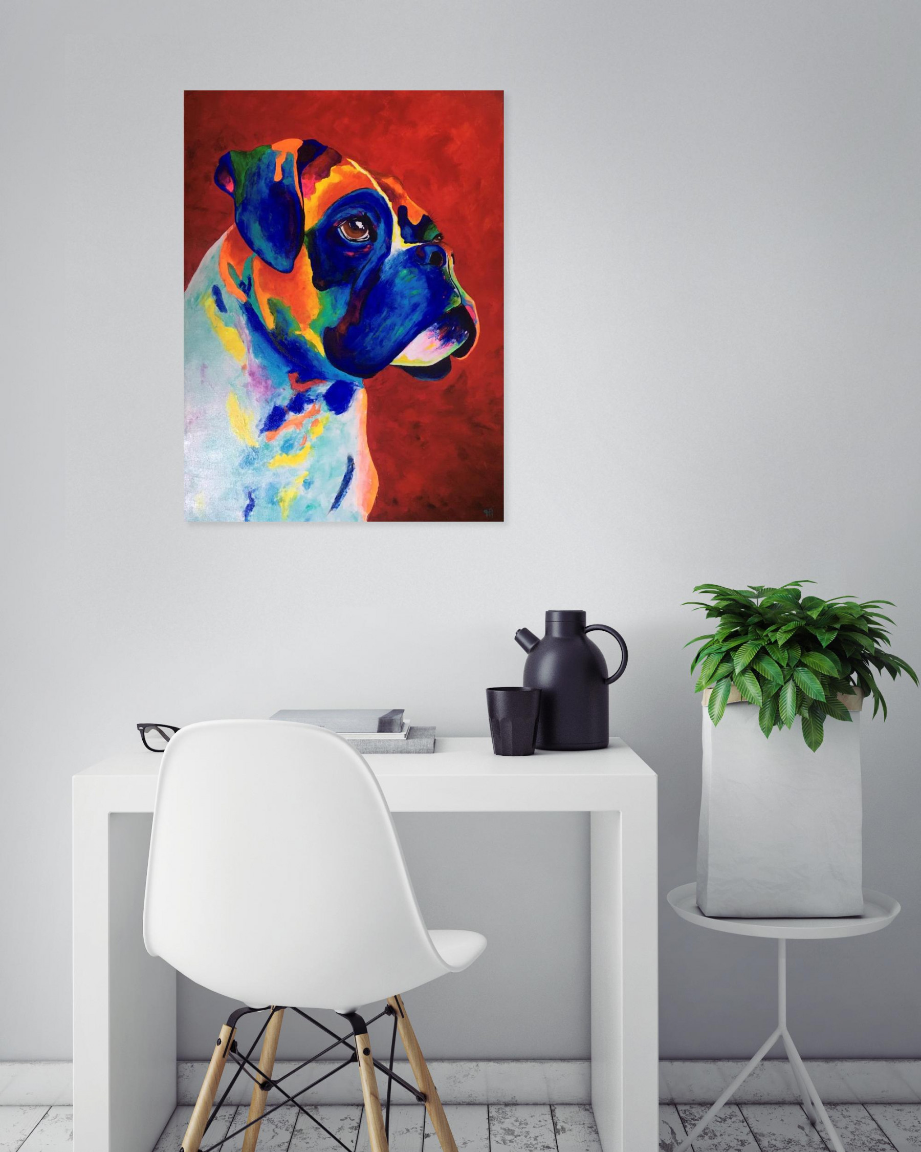 Françoise Augustine, Coluche, painting - Artalistic online contemporary art buying and selling gallery