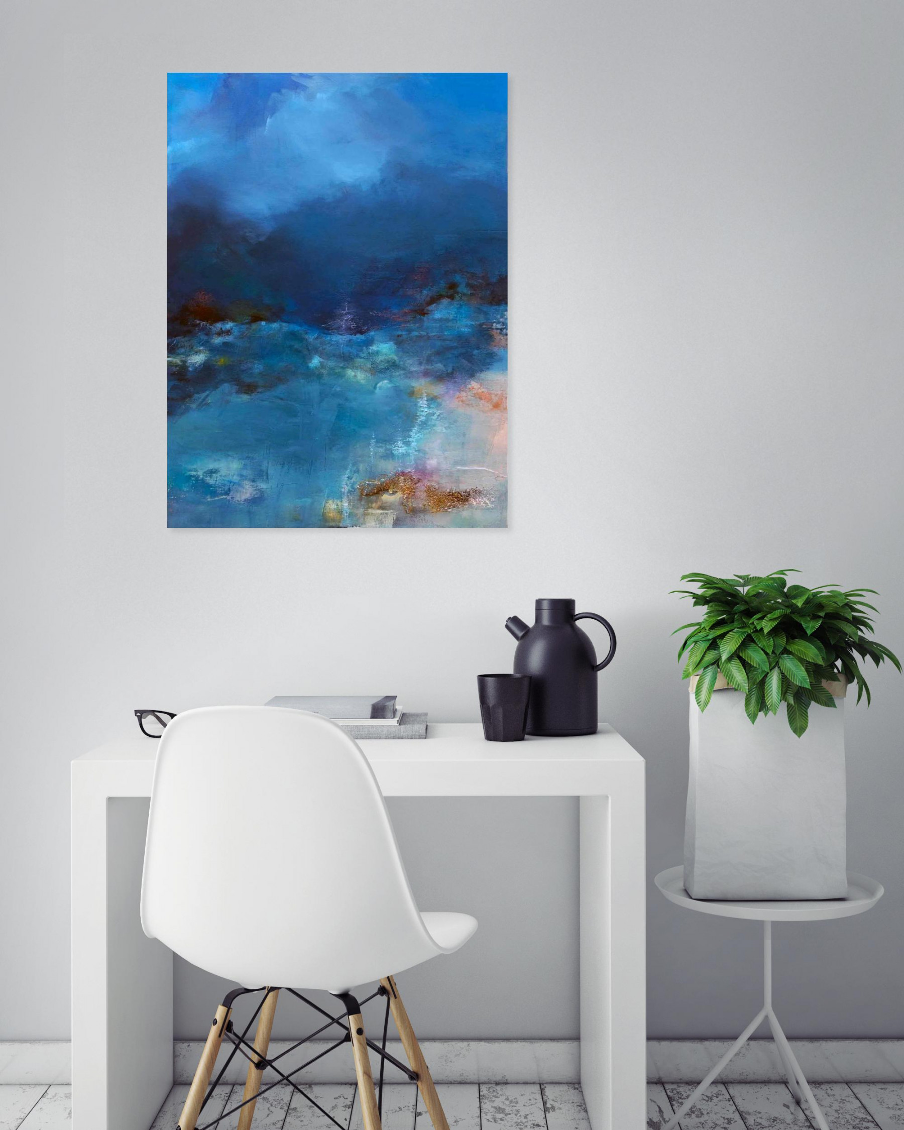 Marianne Quinzin, Living blue 2, painting - Artalistic online contemporary art buying and selling gallery