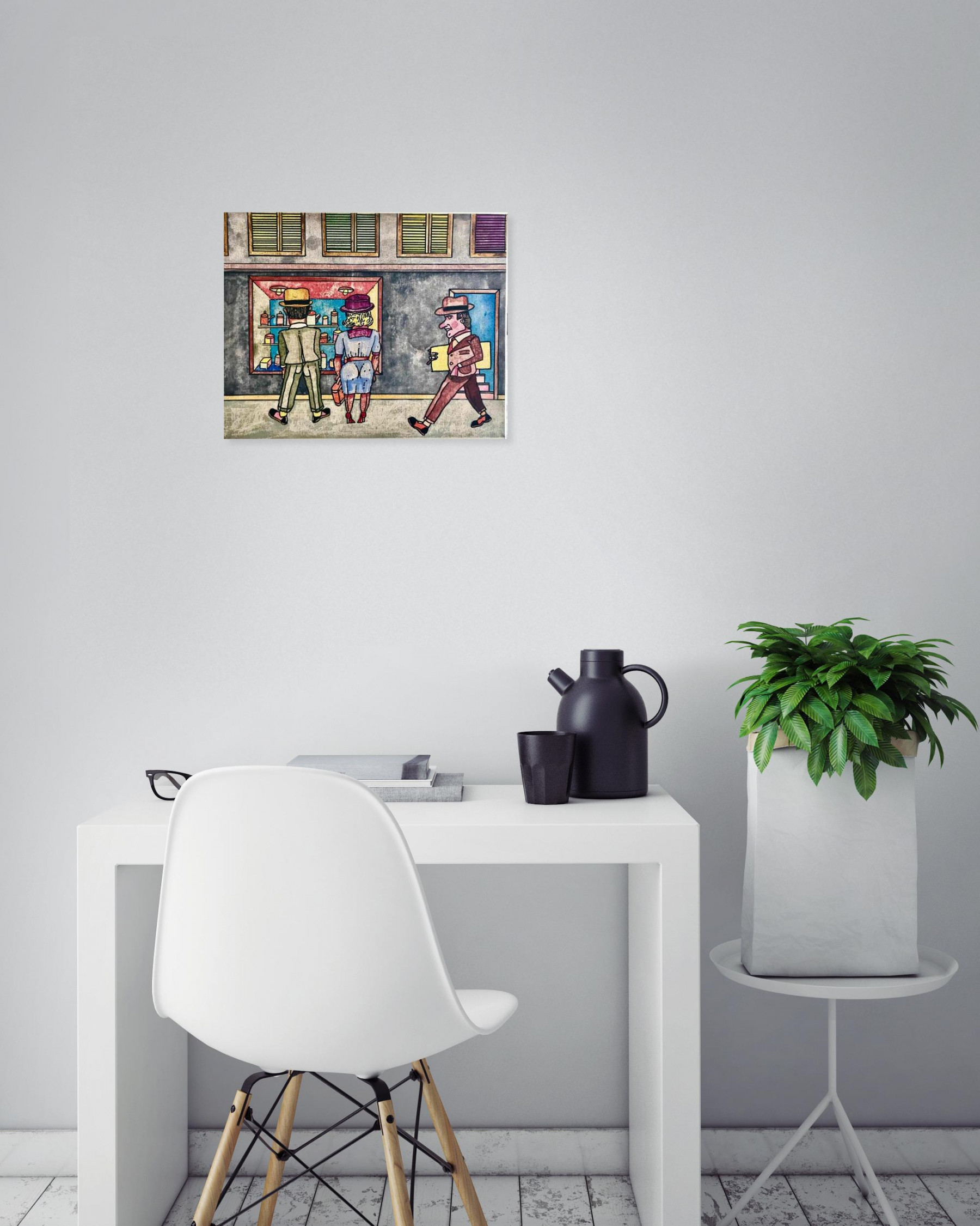 Antonio Segui, Haciendo vidrieras, painting - Artalistic online contemporary art buying and selling gallery