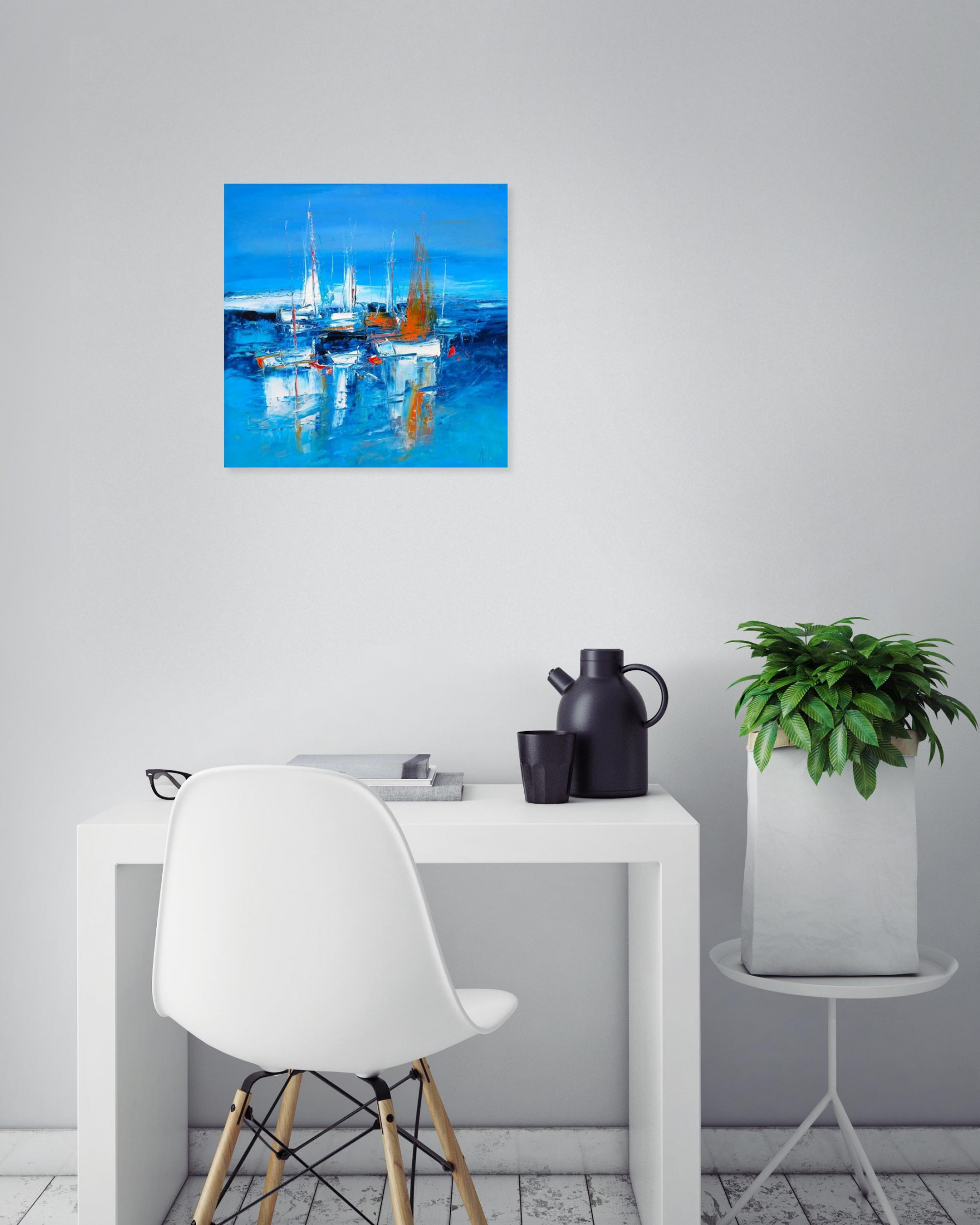 Michael Lefevre, Bateaux sur une grève, painting - Artalistic online contemporary art buying and selling gallery