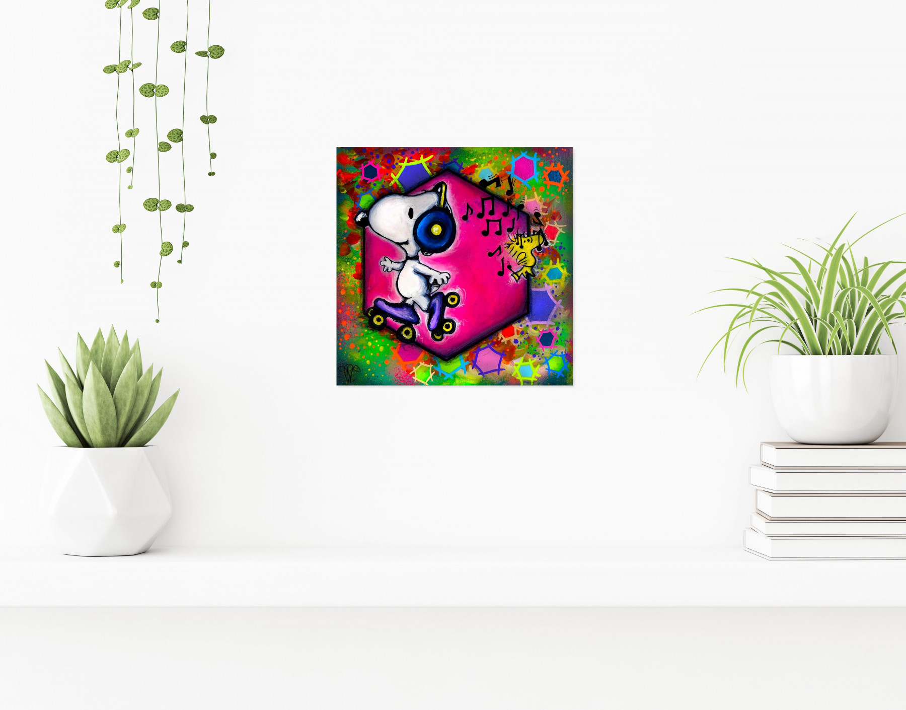 Priscilla Vettese, Snoopy and Funny Music, paining - Artalistic online contemporary art buying and selling gallery