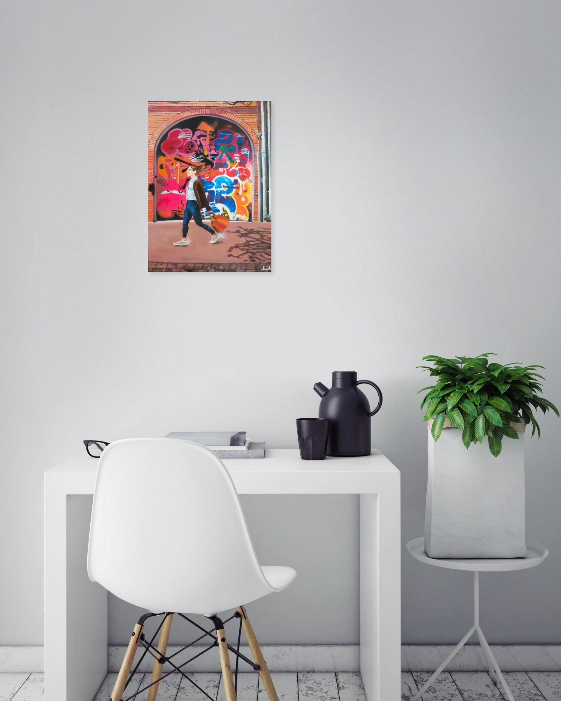 MIA, Rosalie et ses graffitis, painting - Artalistic online contemporary art buying and selling gallery