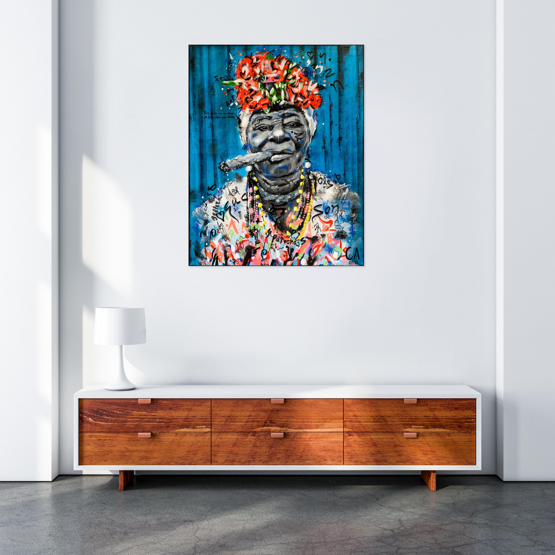 Casto Albarracin, Cubano azul, painting - Artalistic online contemporary art buying and selling gallery