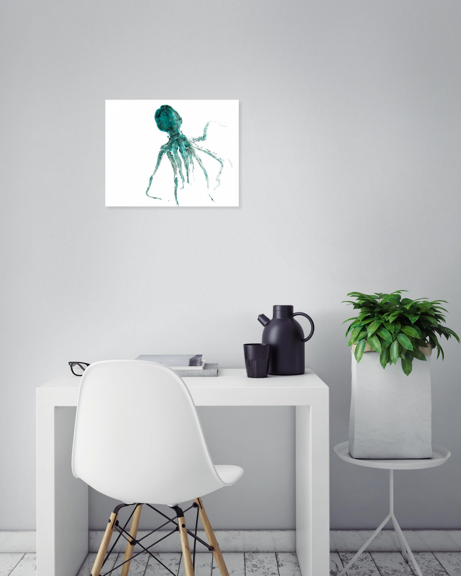 Fred Radenen, Le poulpe bleu, drawing - Artalistic online contemporary art buying and selling gallery