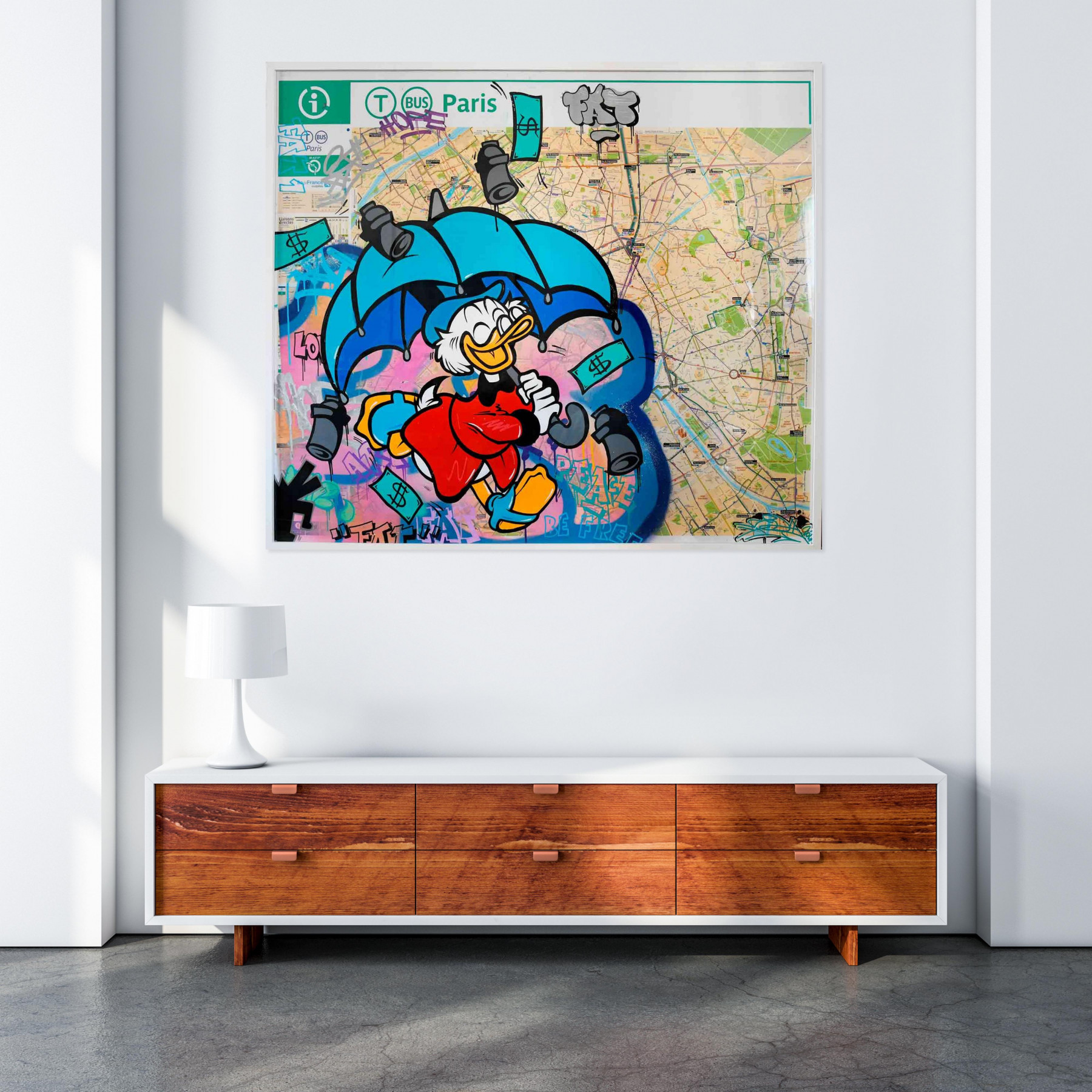 Fat, Singin' in the rain, painting - Artalistic online contemporary art buying and selling gallery