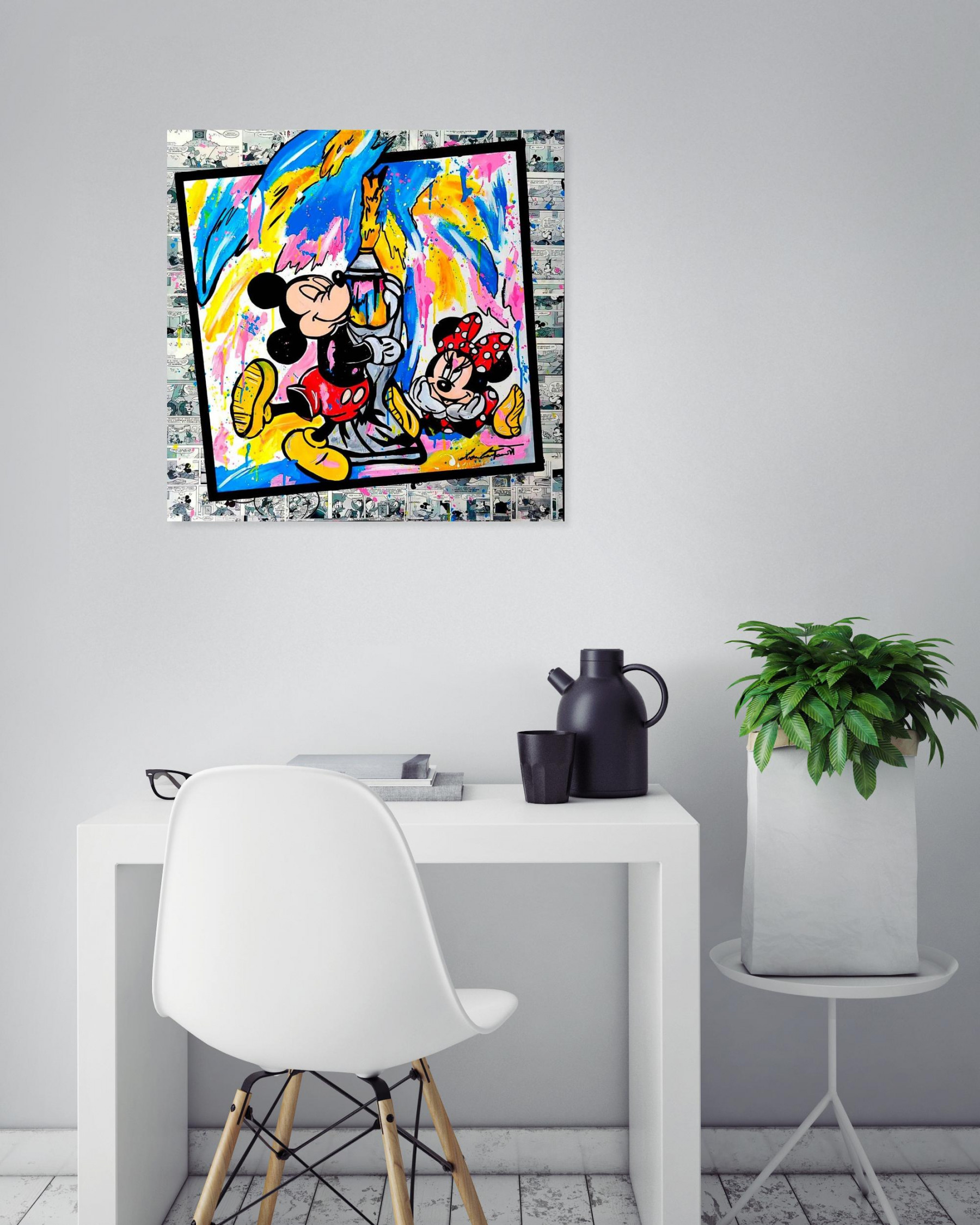 Luca Cartoonist, You color my life, painting - Artalistic online contemporary art buying and selling gallery