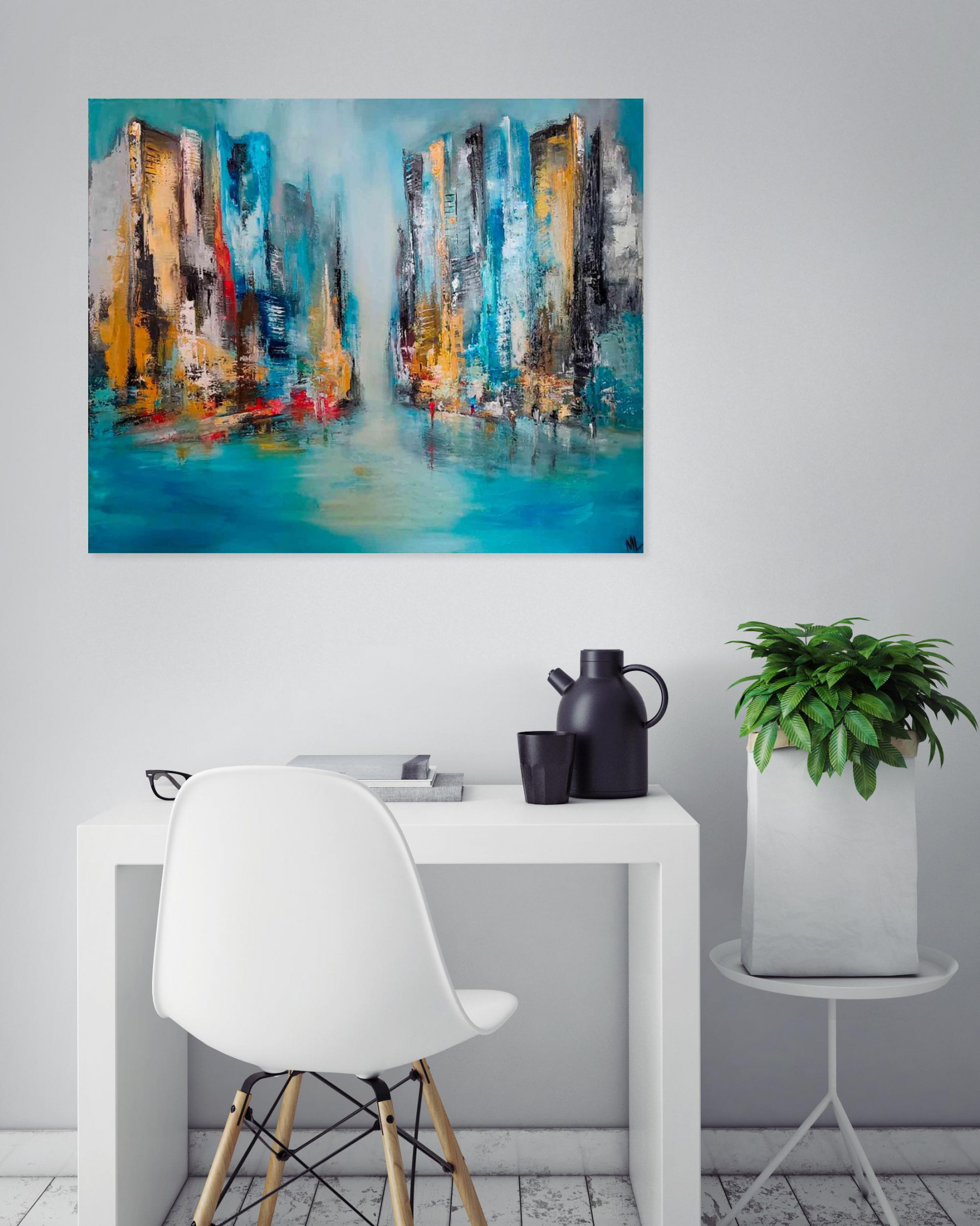 Marie Line Robert, In the street, painting - Artalistic online contemporary art buying and selling gallery