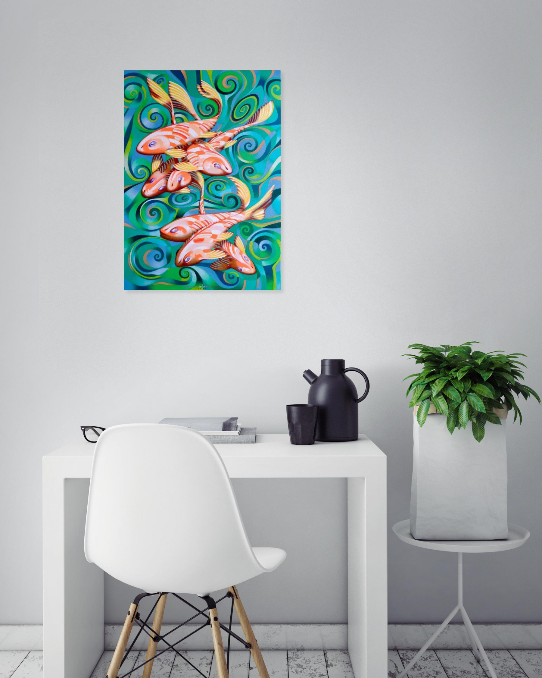 Federico Cortese, Fish, painting - Artalistic online contemporary art buying and selling gallery