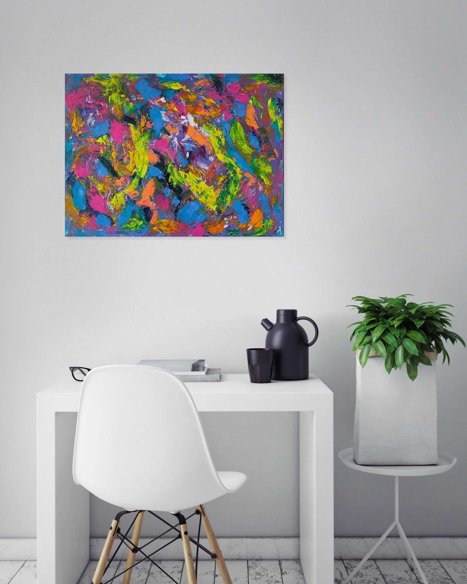 Tissa, Coloured yarns, painting - Artalistic online contemporary art buying and selling gallery