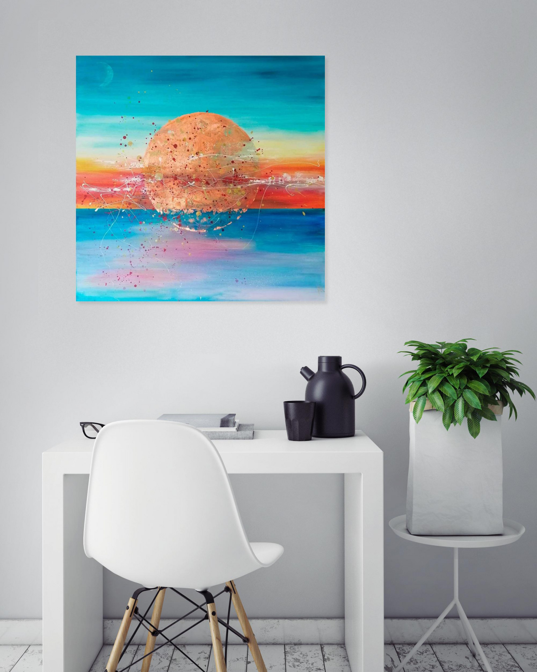 Anne Robin, Big sun in Brittany, painting - Artalistic online contemporary art buying and selling gallery