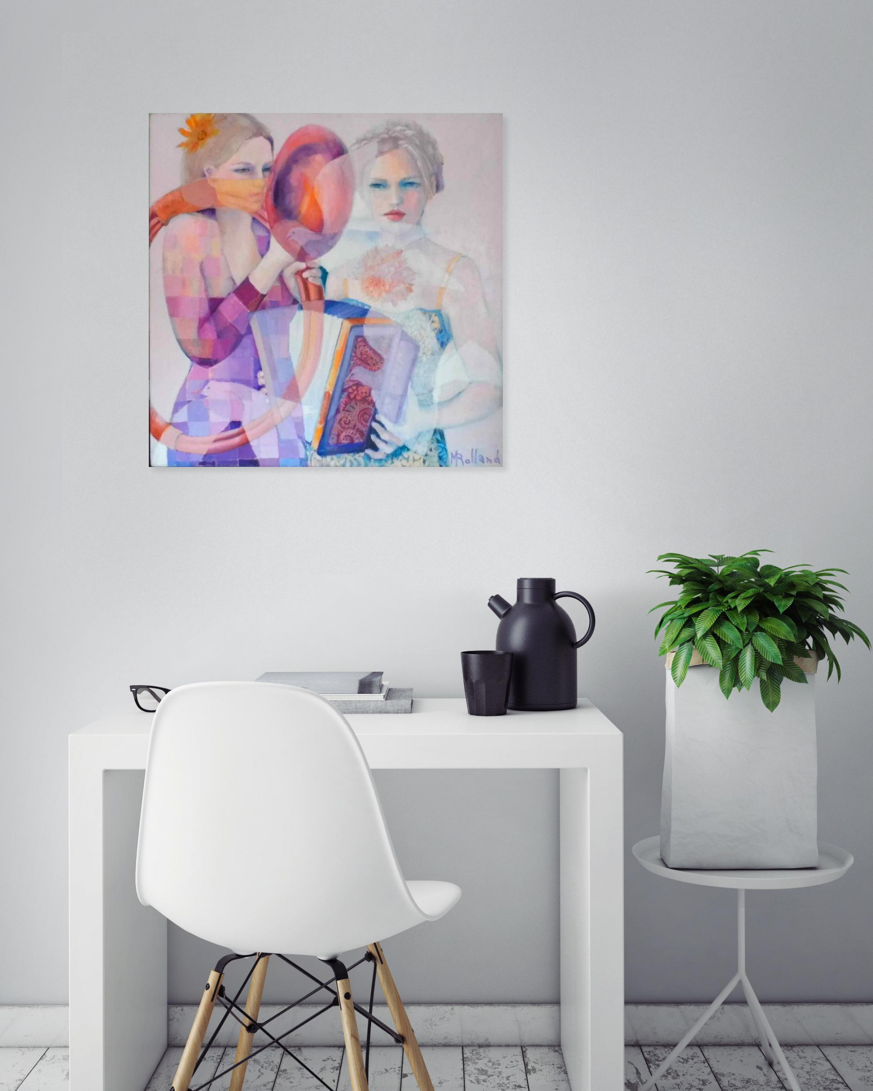 Mireille Rolland, Le babillage des oiseaux, painting - Artalistic online contemporary art buying and selling gallery