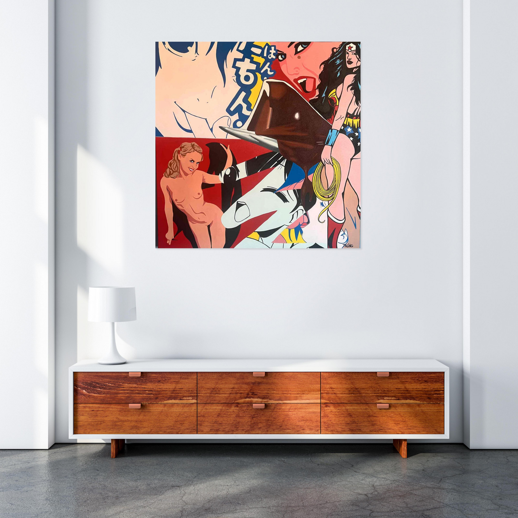 Cédric Taling,  Elle se jeta sur la cible afin de la capturer, painting - Artalistic online contemporary art buying and selling gallery