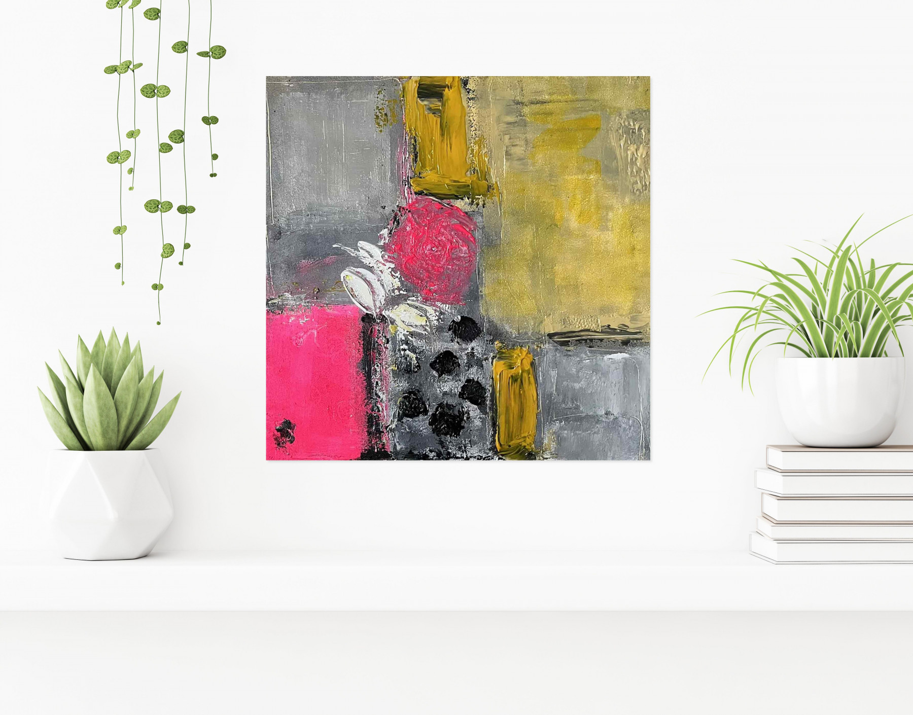 Yvin, Camélia Art Déco, Paint - Artalistic online contemporary art buying and selling gallery