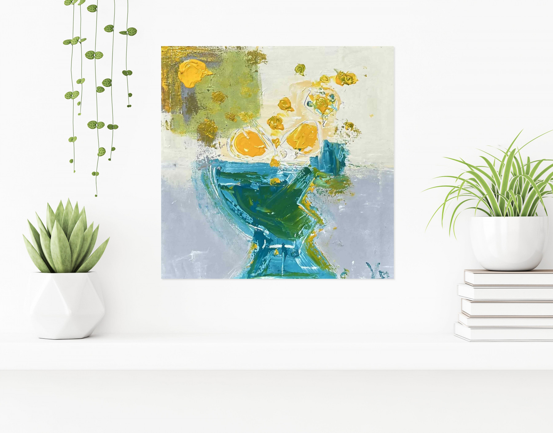Yvin, Mimosa bunch, Paint - Artalistic online contemporary art buying and selling gallery