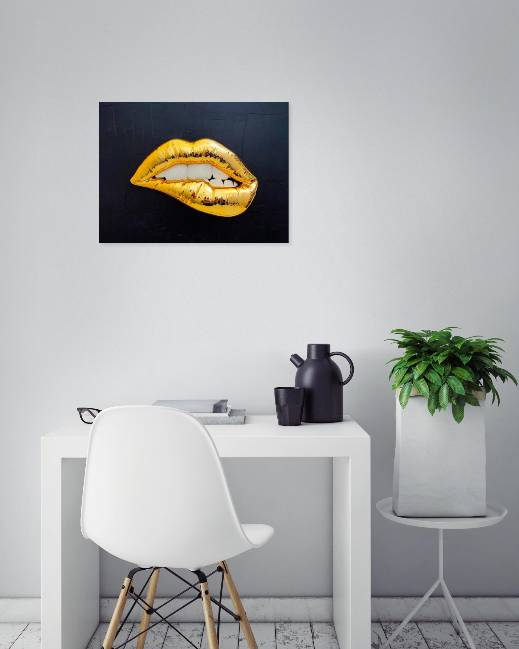 Sagrasse, Wall lips mmmh, painting - Artalistic online contemporary art buying and selling gallery
