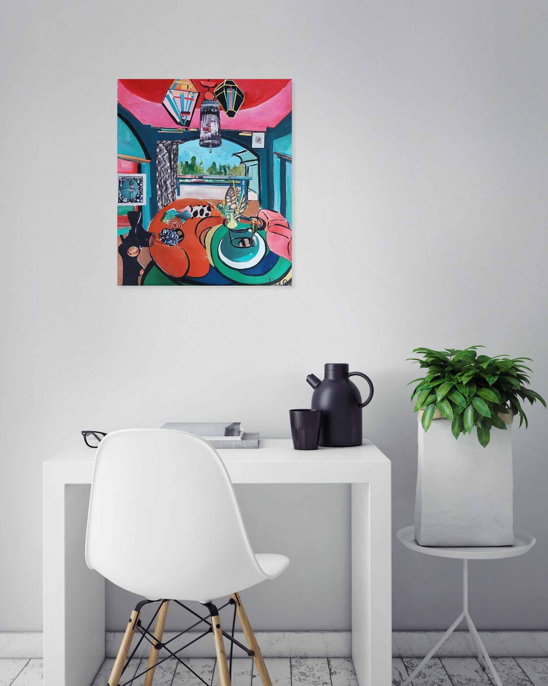 Anne-violette Goy, Interieur Bilbao, Painting - Artalistic online contemporary art buying and selling gallery