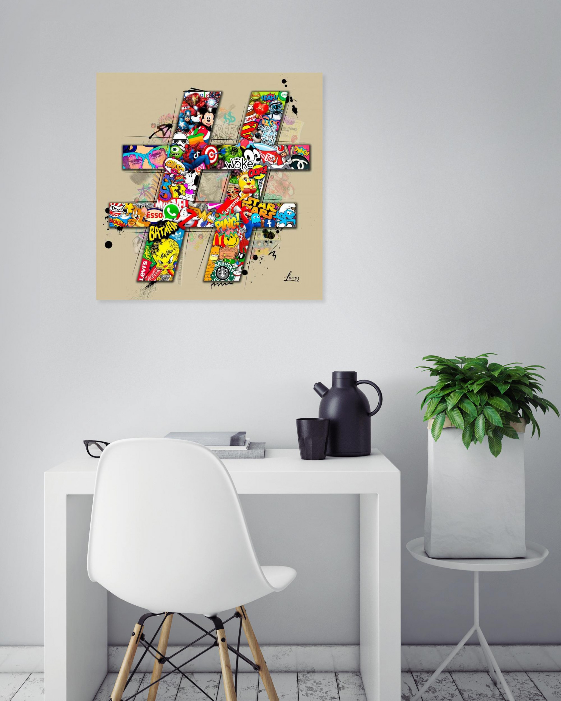 Lascaz, Hashtag, painting - Artalistic online contemporary art buying and selling gallery