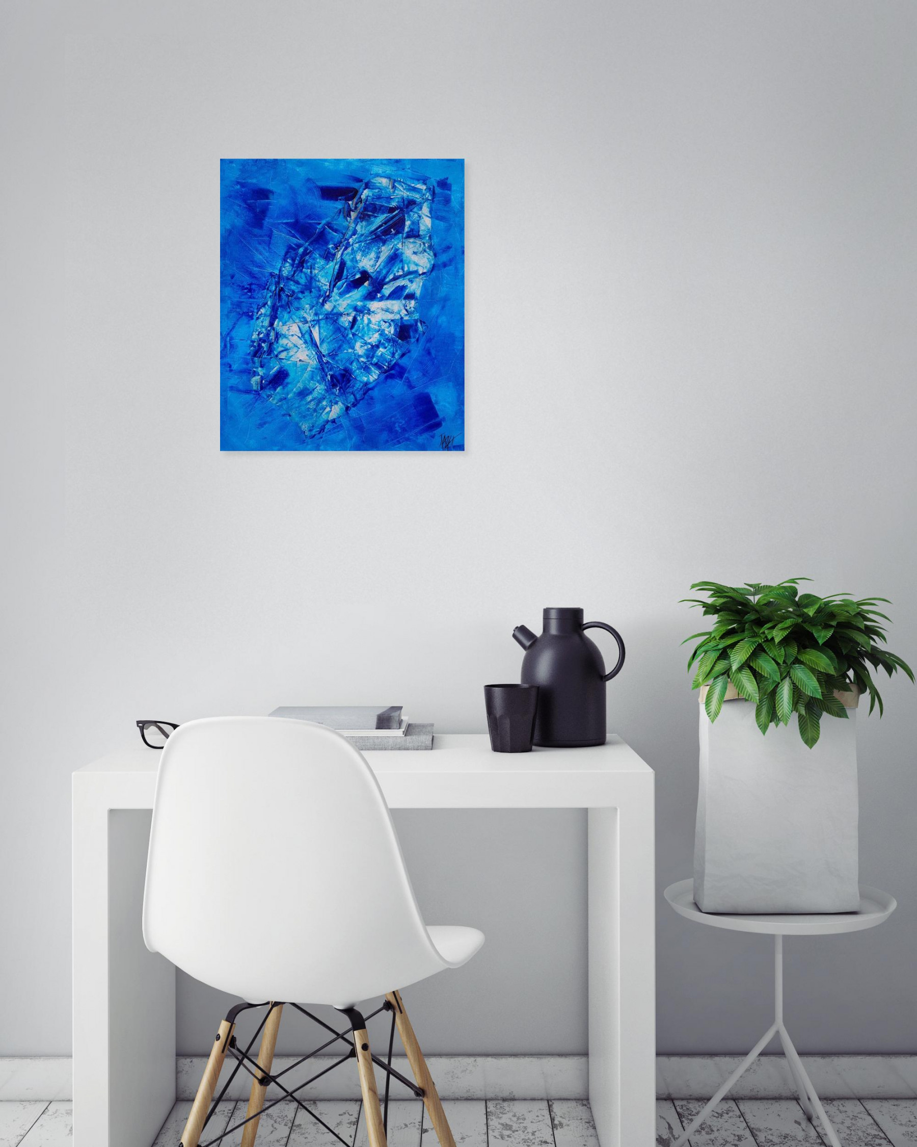 Huot Jean Marc, Deep blue crystal, Painting - Artalistic online contemporary art buying and selling gallery