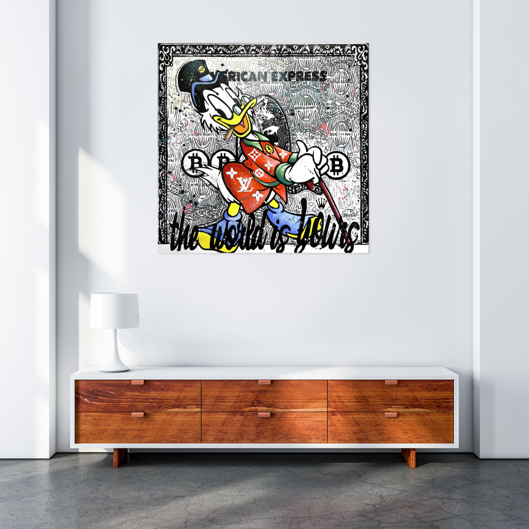 Patrick Cornee, Uncle Scrooge's good life, Painting - Artalistic online contemporary art buying and selling gallery