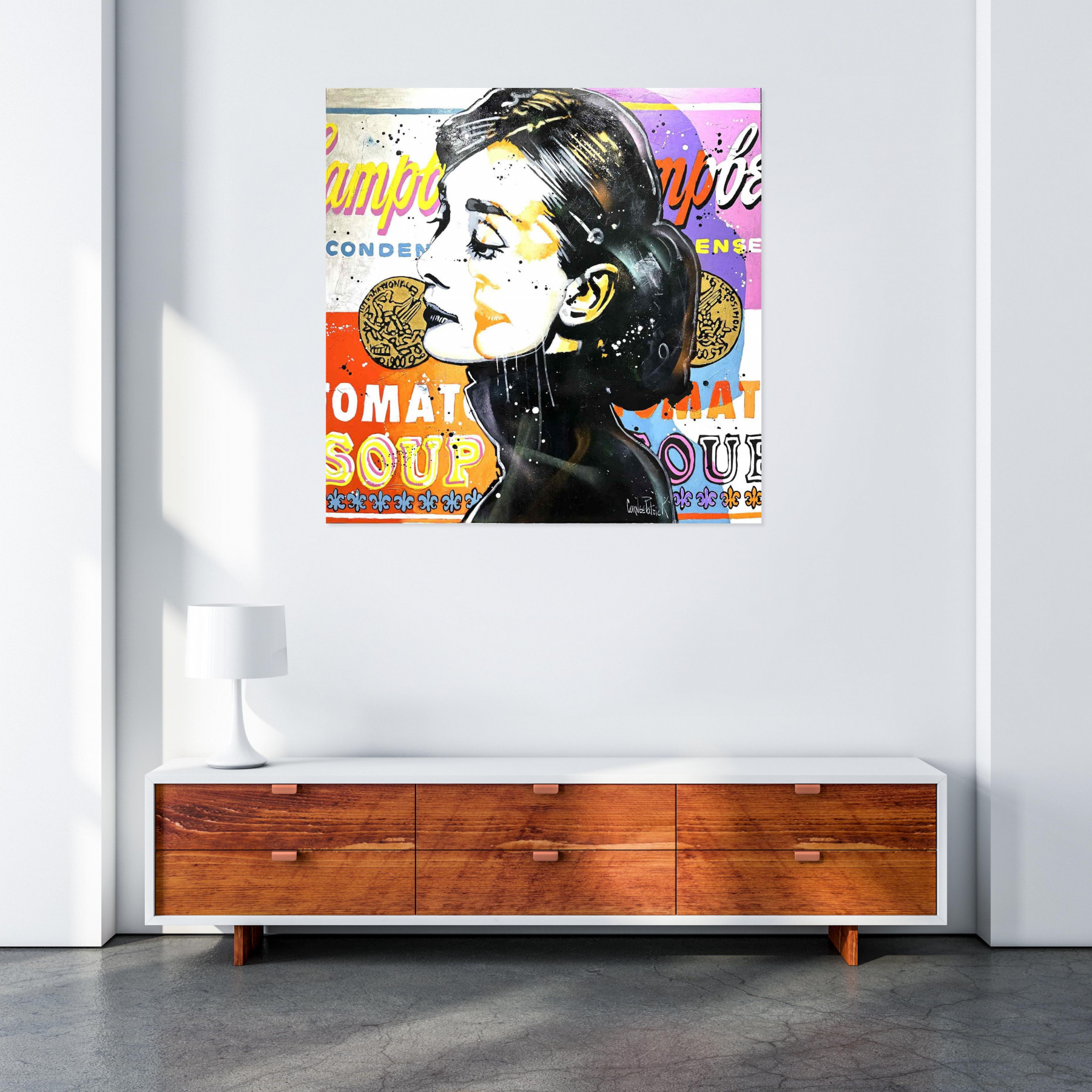 Patrick Cornee, Audrey Hepburn loves Andy Warhol, Painting - Artalistic online contemporary art buying and selling gallery