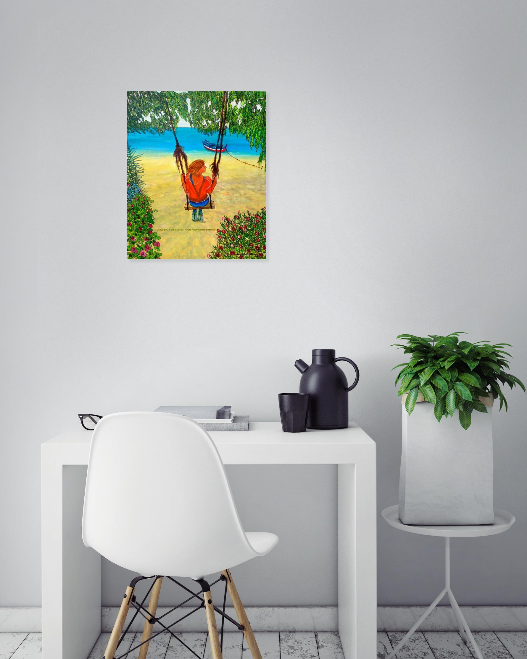 Alain Faure, La Balançoire, painting - Artalistic online contemporary art buying and selling gallery
