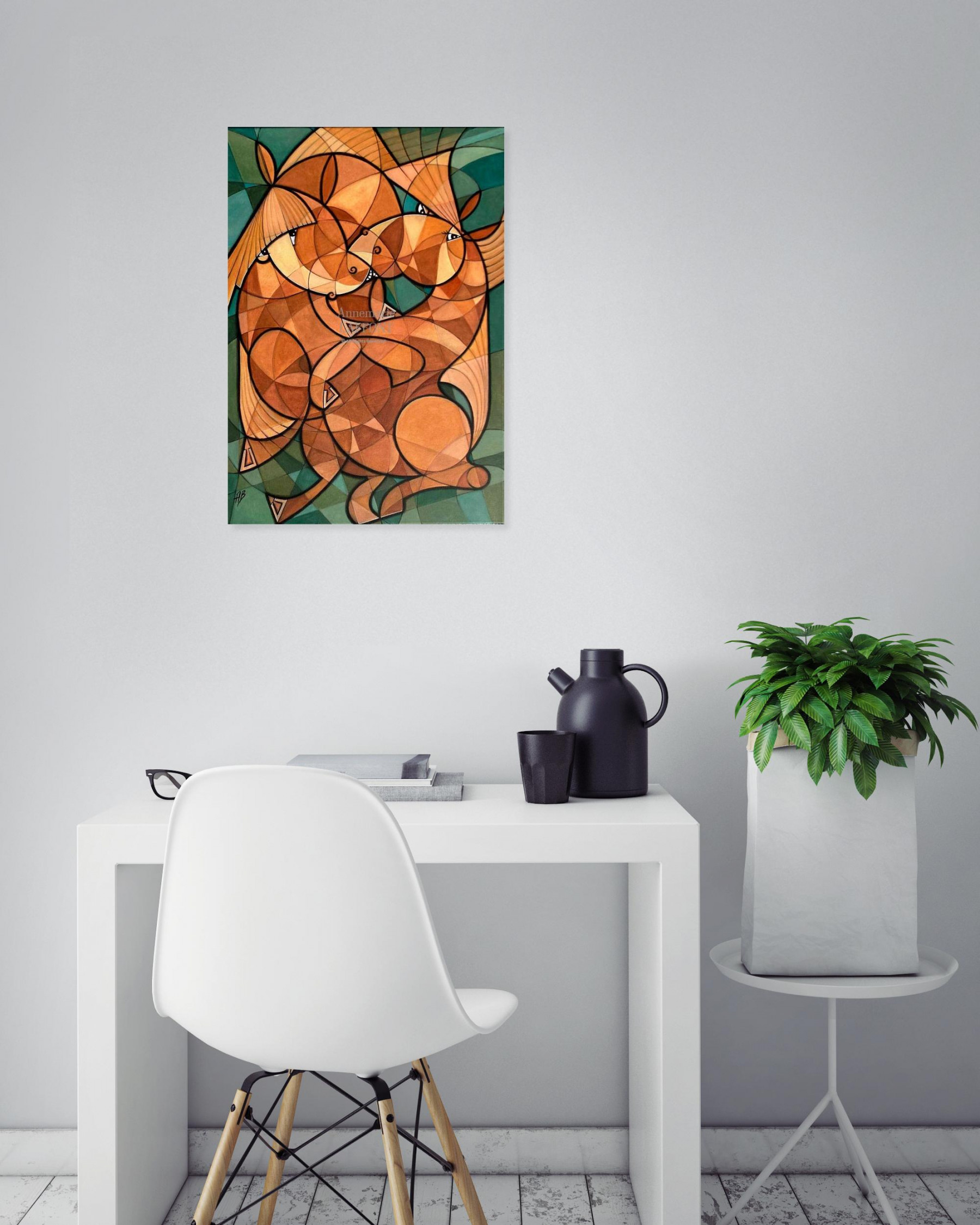 Annemarie Laffont, Horse duo, painting - Artalistic online contemporary art buying and selling gallery