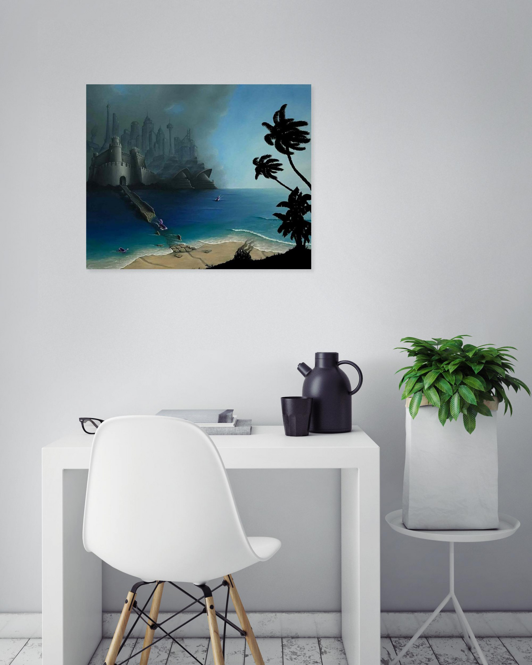 Salamandre, Les sardines s'échappent, painting - Artalistic online contemporary art buying and selling gallery