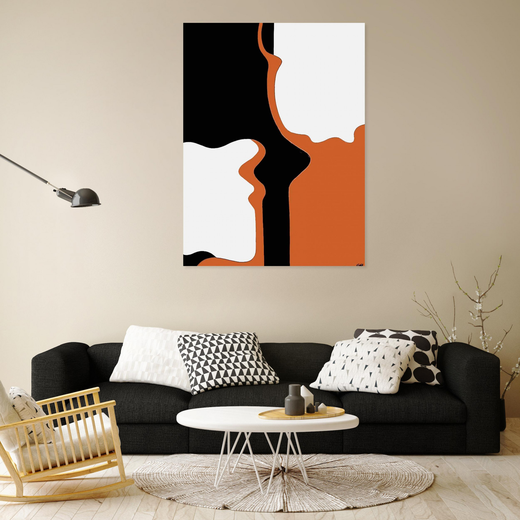 Gezia Rekiz, Minimalist art camel, painting - Artalistic online contemporary art buying and selling gallery