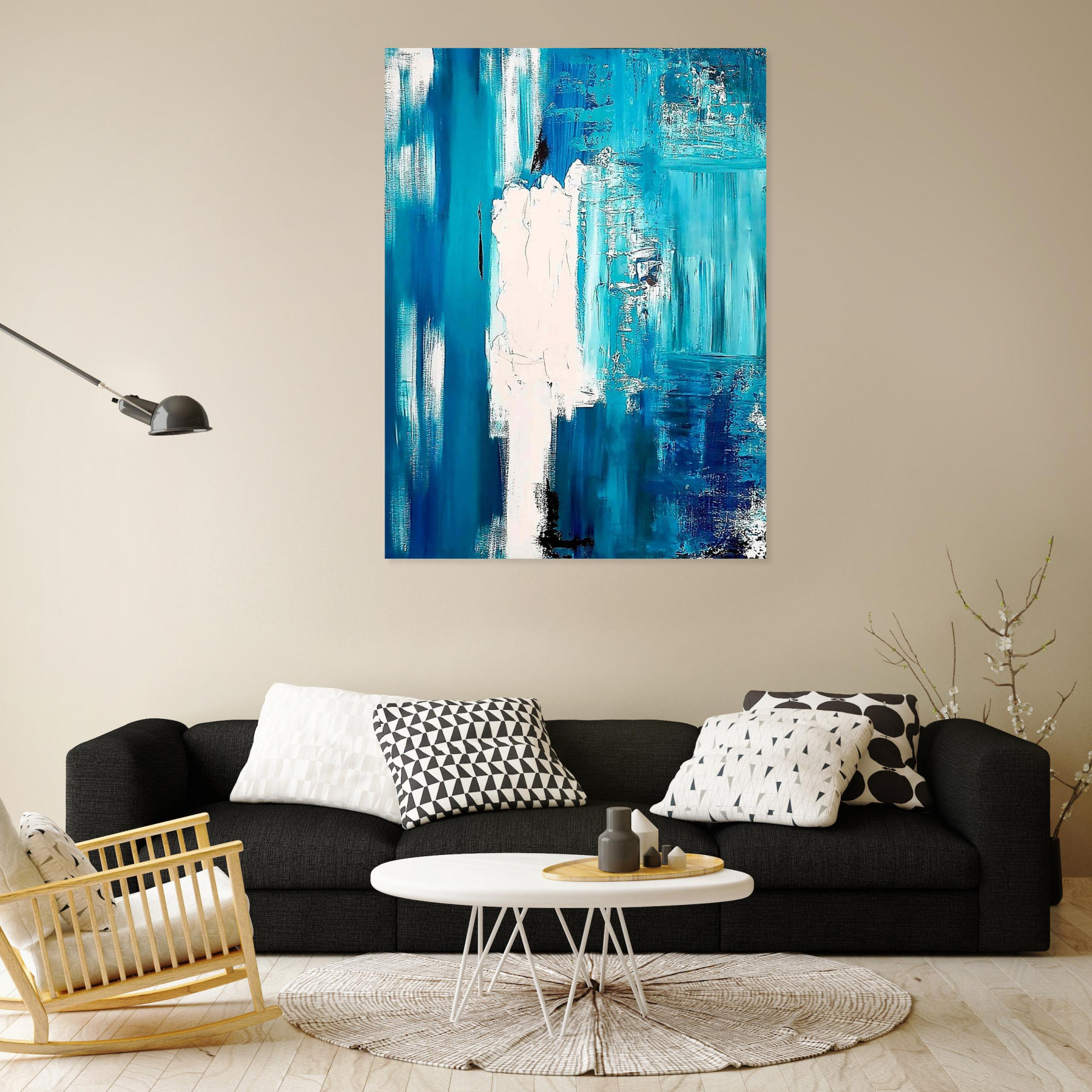 Gezia Rekiz, sea blue, painting - Artalistic online contemporary art buying and selling gallery