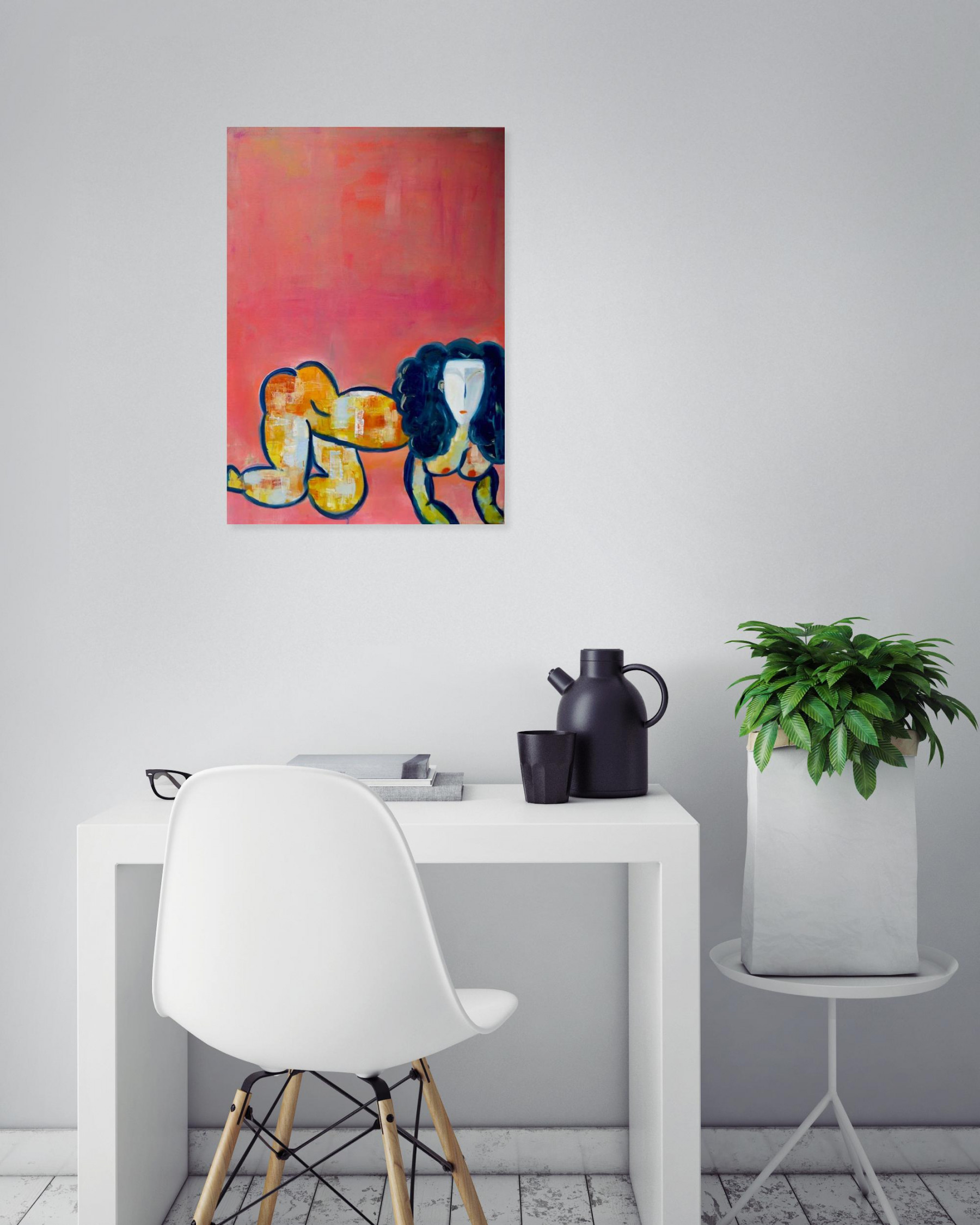 Pauline Katherine, Femme à quatre pattes, painting - Artalistic online contemporary art buying and selling gallery