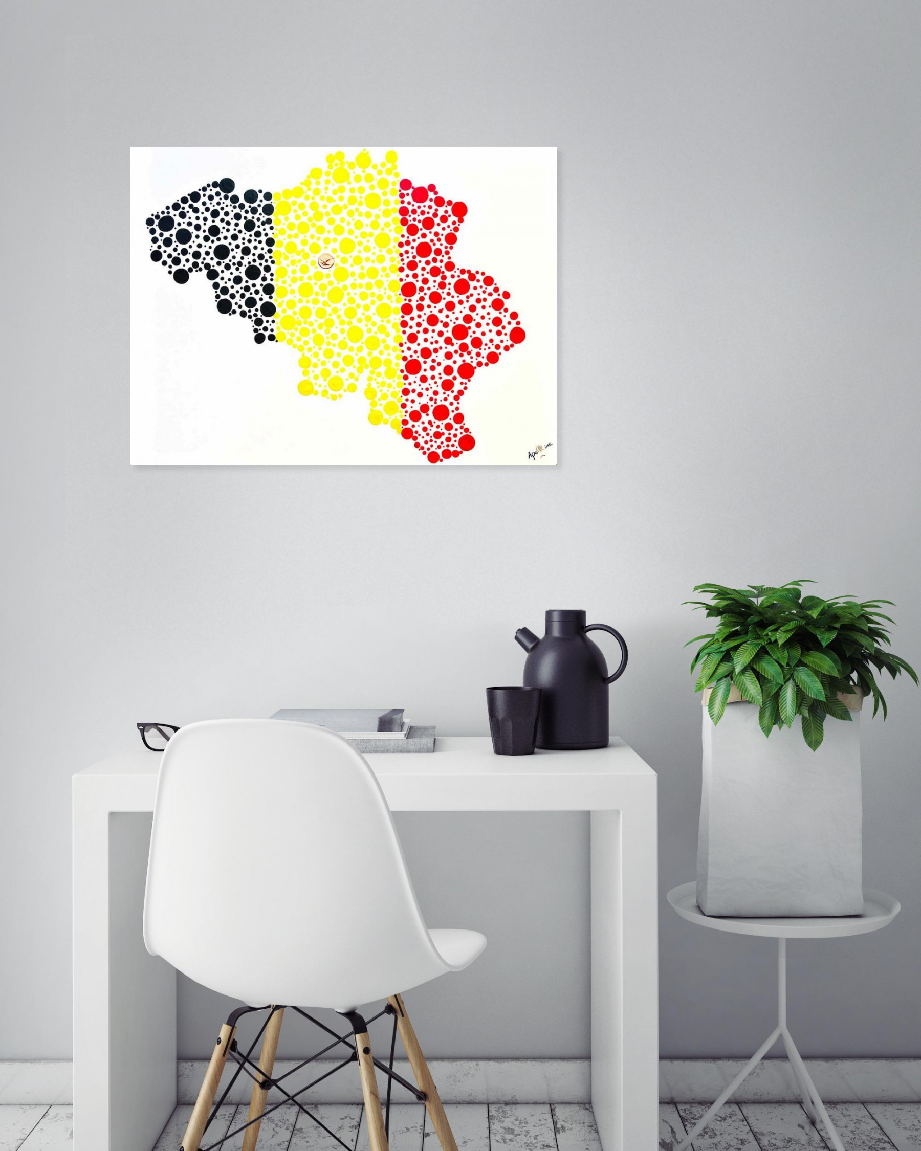 Apolline, Belgium one point, painting - Artalistic online contemporary art buying and selling gallery