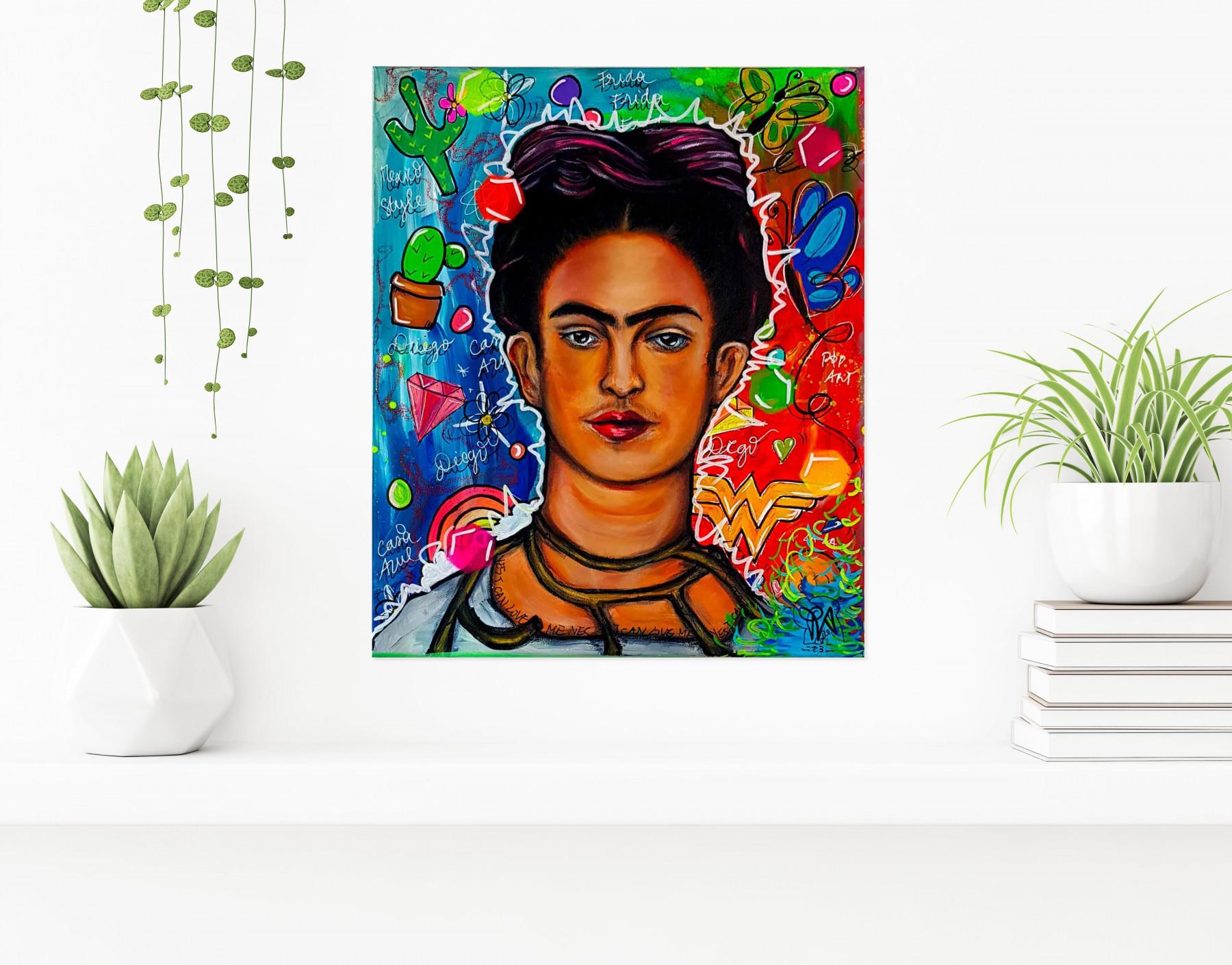 Priscilla Vettese, Icon Frida K, painting - Artalistic online contemporary art buying and selling gallery