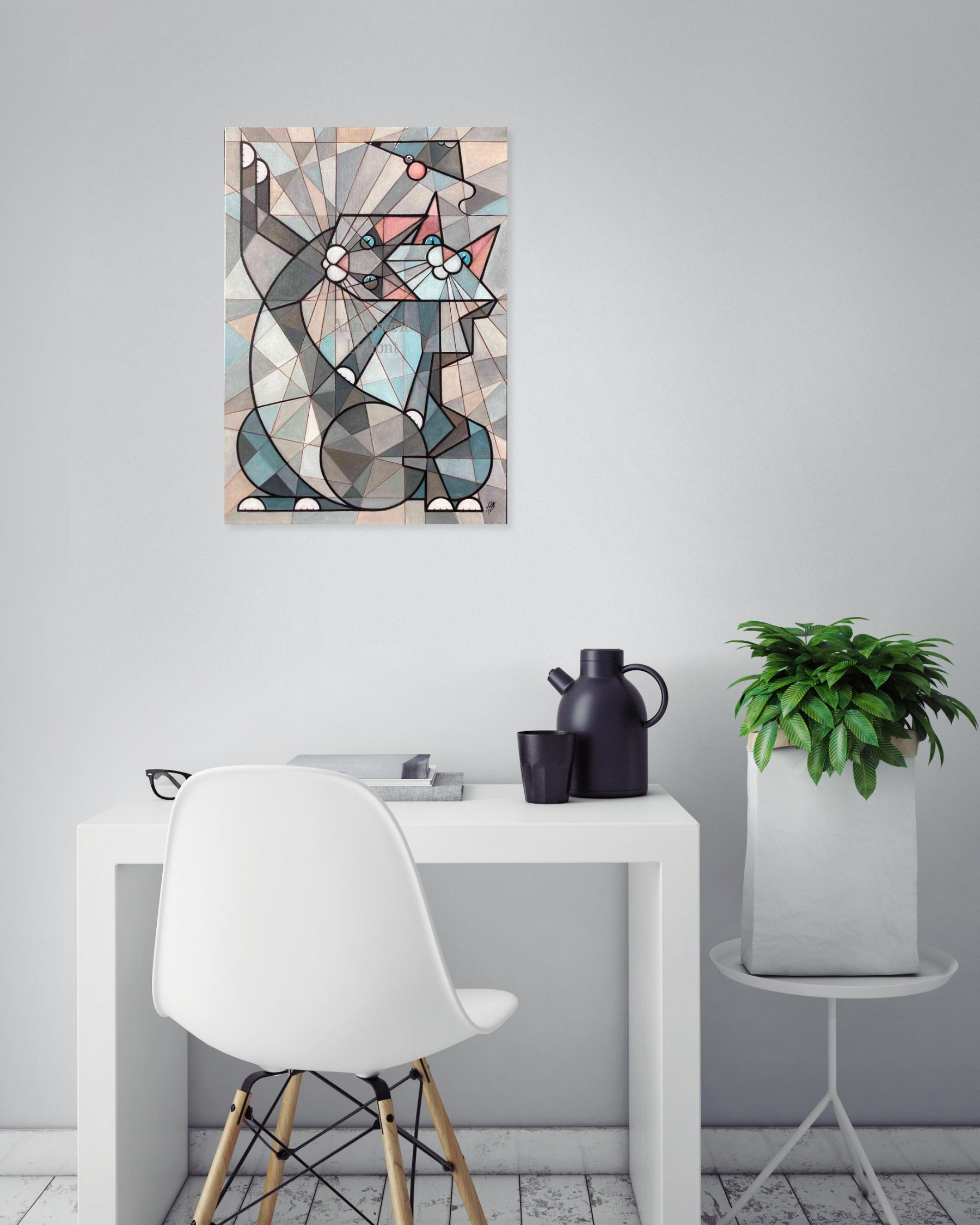 Annemarie Laffont, big moustaches, painting - Artalistic online contemporary art buying and selling gallery
