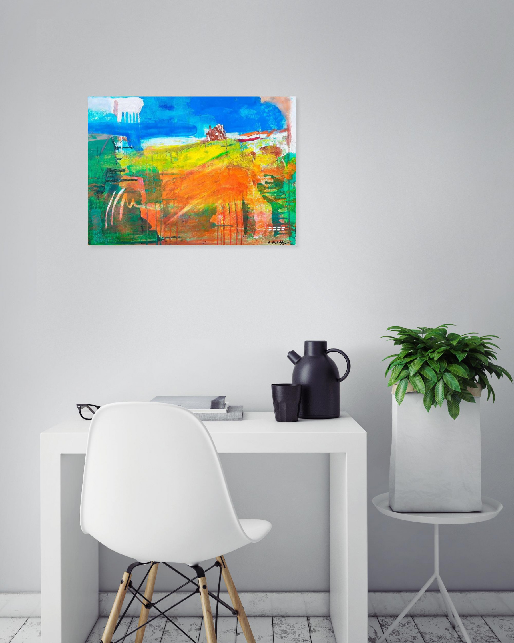A-Wibaa, Umbria Landscape, painting - Artalistic online contemporary art buying and selling gallery