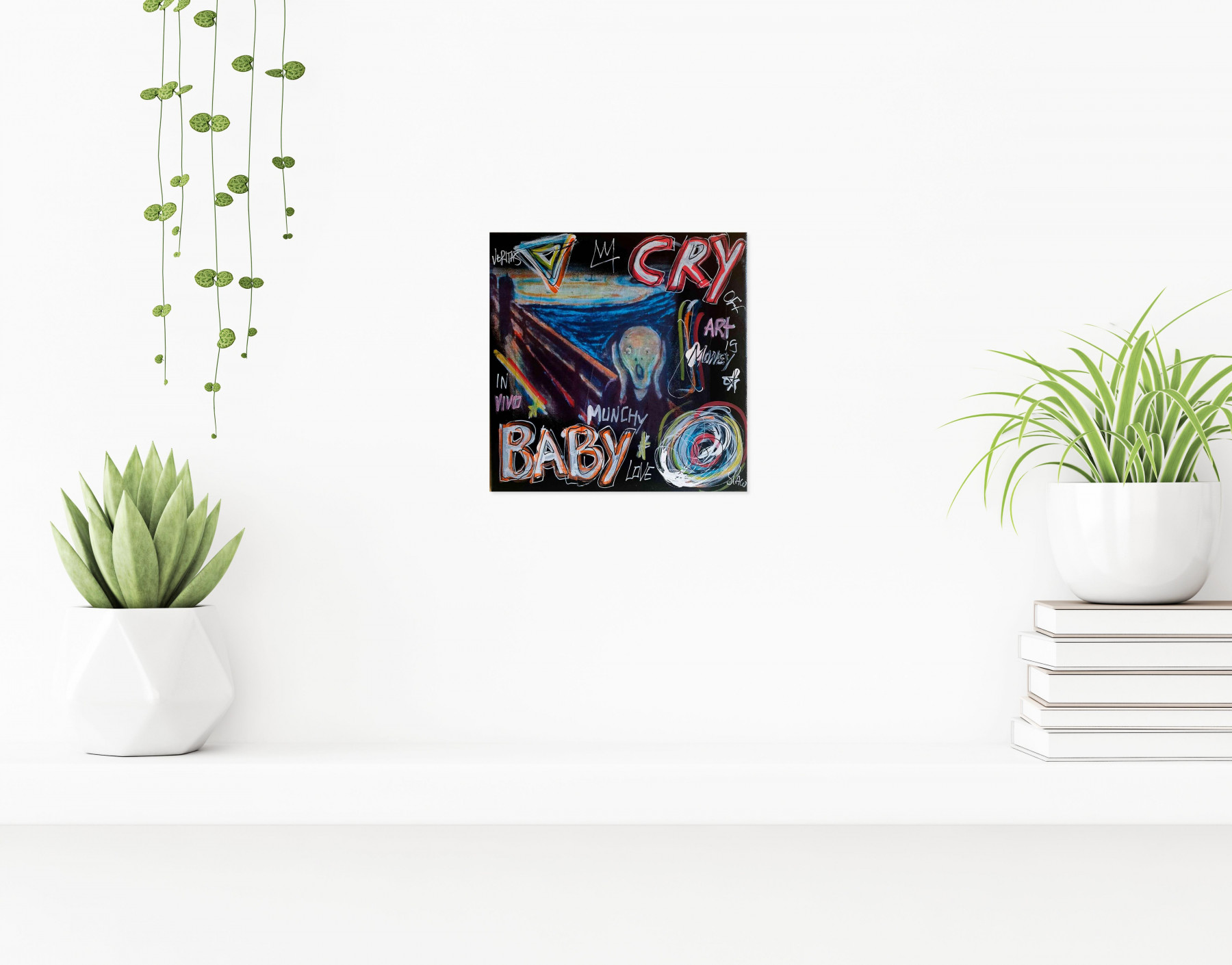 Spaco, Baby cry Munch, painting - Artalistic online contemporary art buying and selling gallery